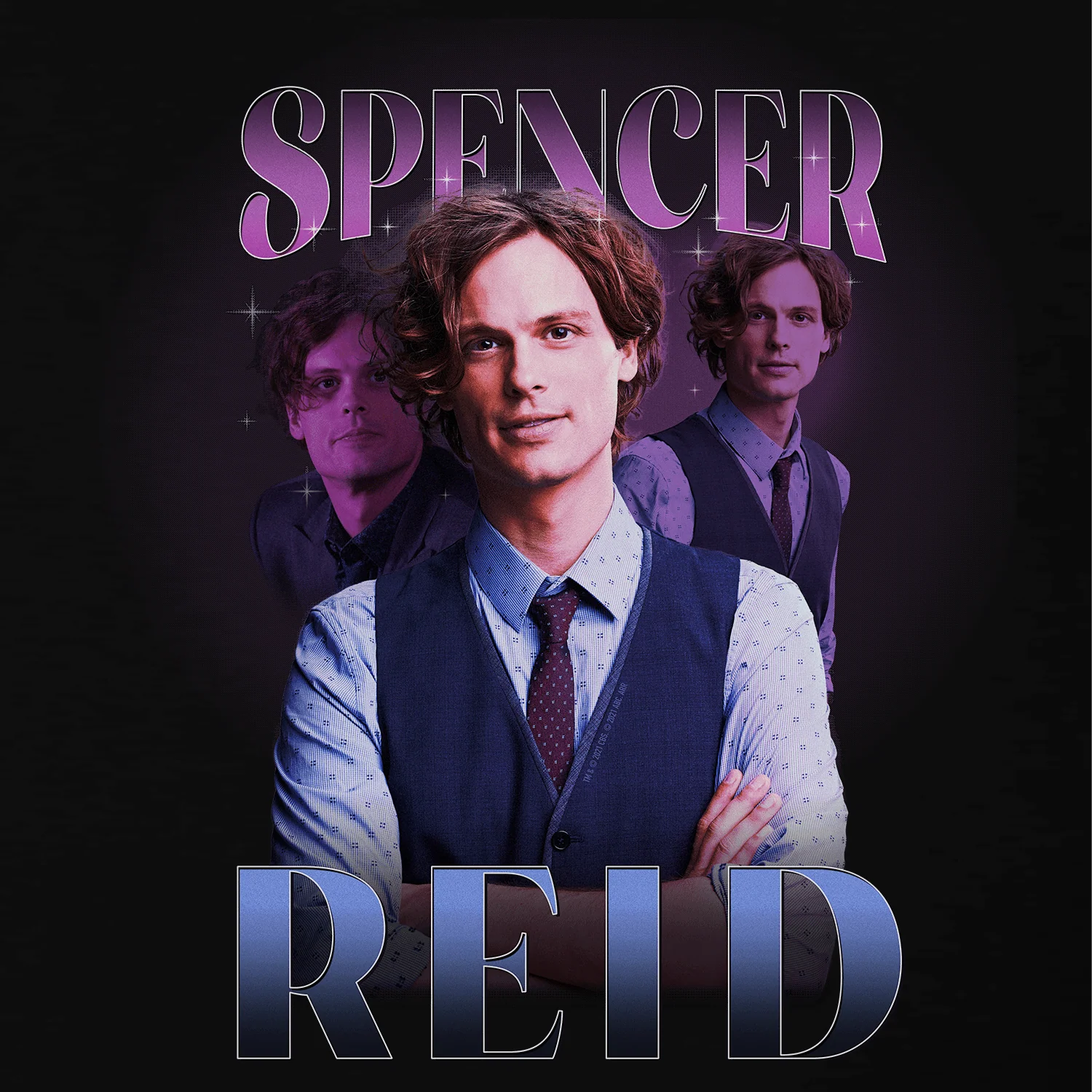 Criminal Minds Spencer Reid Heart Throb Adult Short Sleeve T-Shirt - Image 2