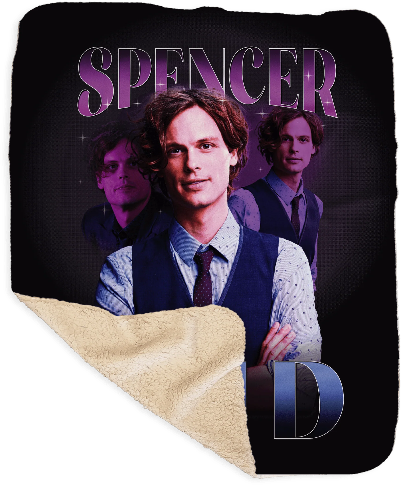 Criminal Minds Spencer Reid Heart Throb Sherpa Blanket - Image 3