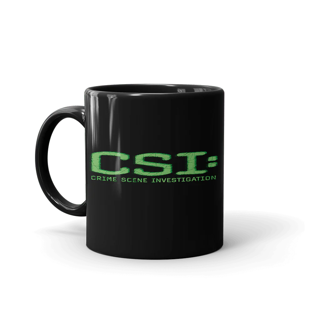 CSI: Crime Scene Investigation Glitch Logo Black Mug
