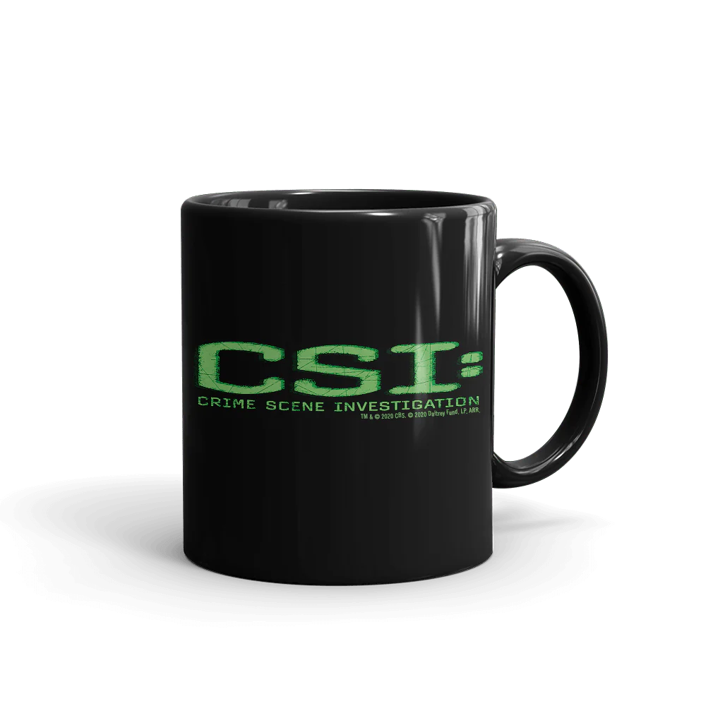CSI: Crime Scene Investigation Glitch Logo Black Mug - Image 2