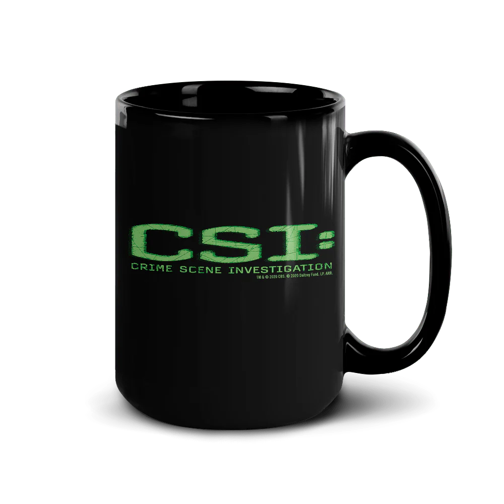 CSI: Crime Scene Investigation Glitch Logo Black Mug - Image 5