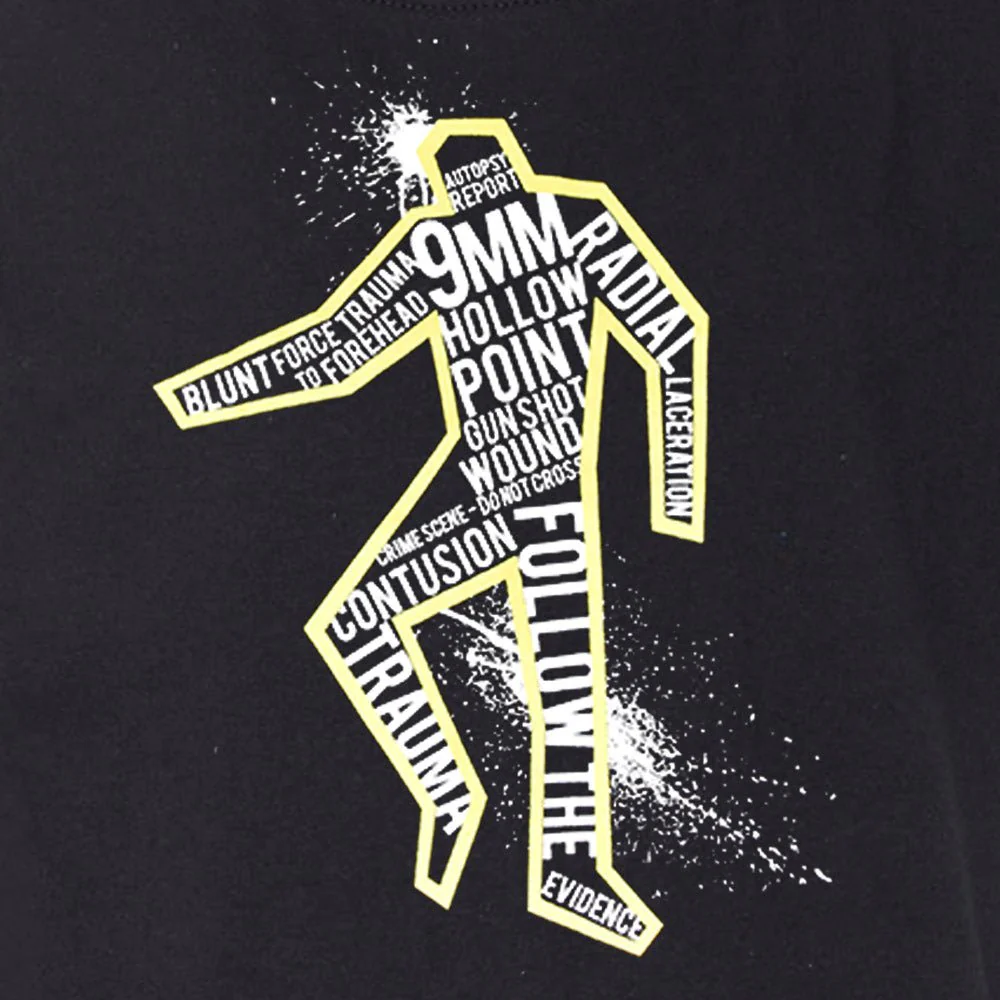 CSI: Crime Scene Investigation Glow in the Dark Body Outline Youth Short Sleeve T-Shirt - Image 2