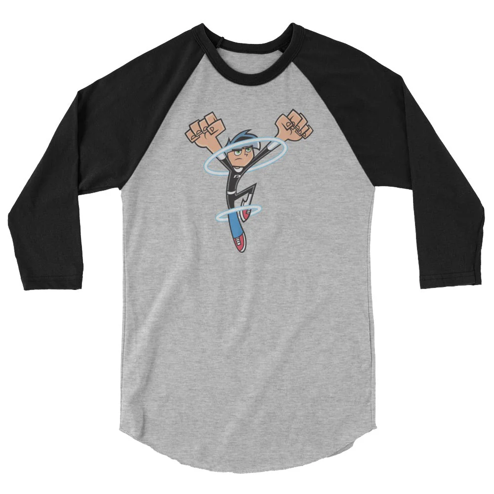 Danny Phantom Going Ghost Adult 3/4 Sleeve Raglan Shirt - Image 3