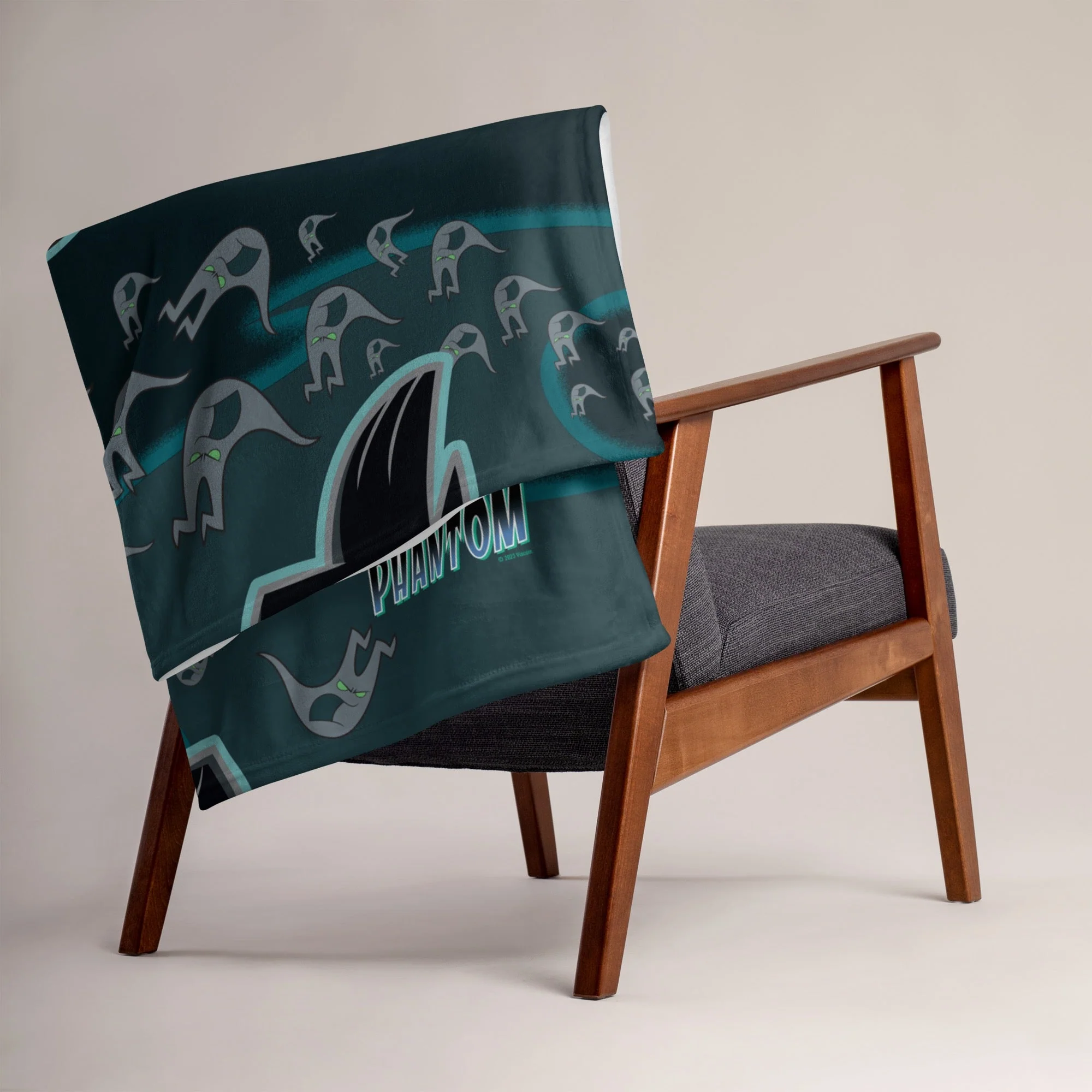 Danny Phantom Phantom In Flight Grey Fleece Blanket - Image 3