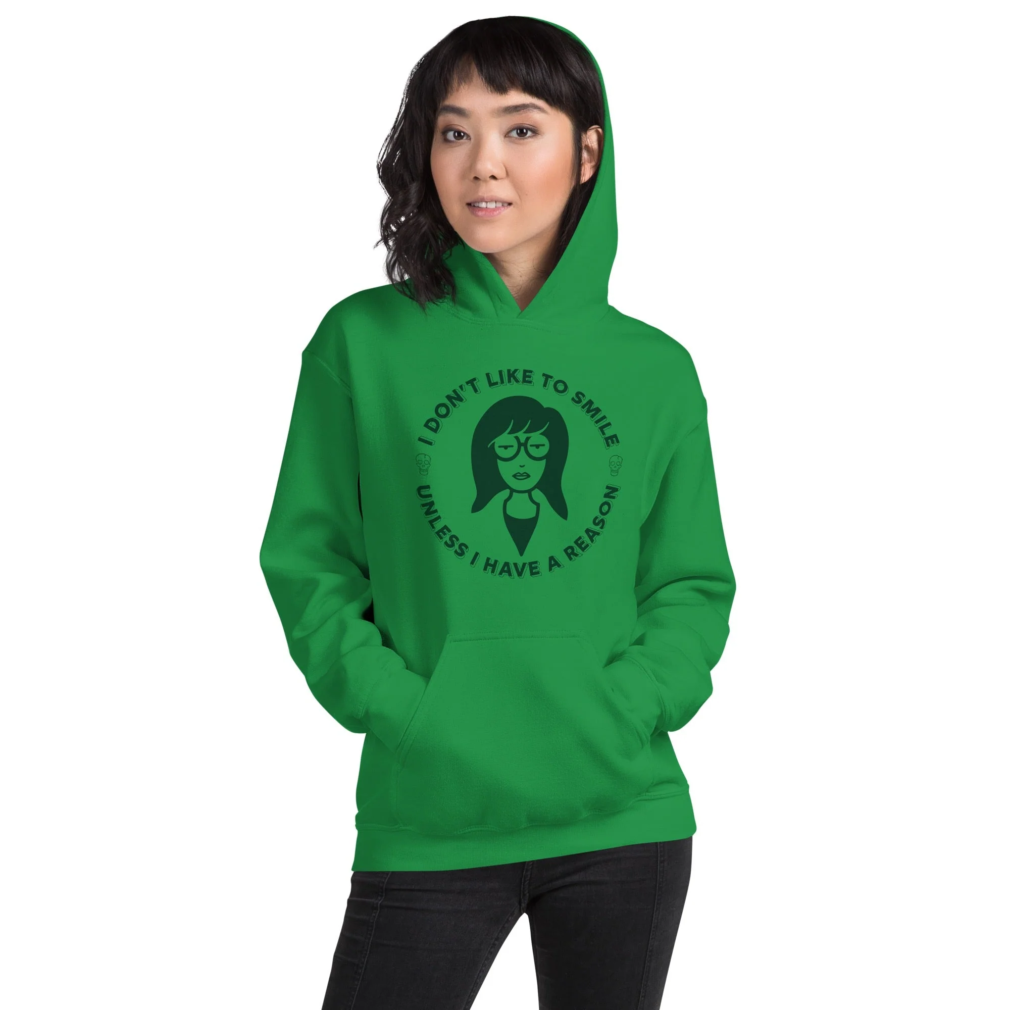 Daria Don't Like To Smile Adult Hoodie - Image 3
