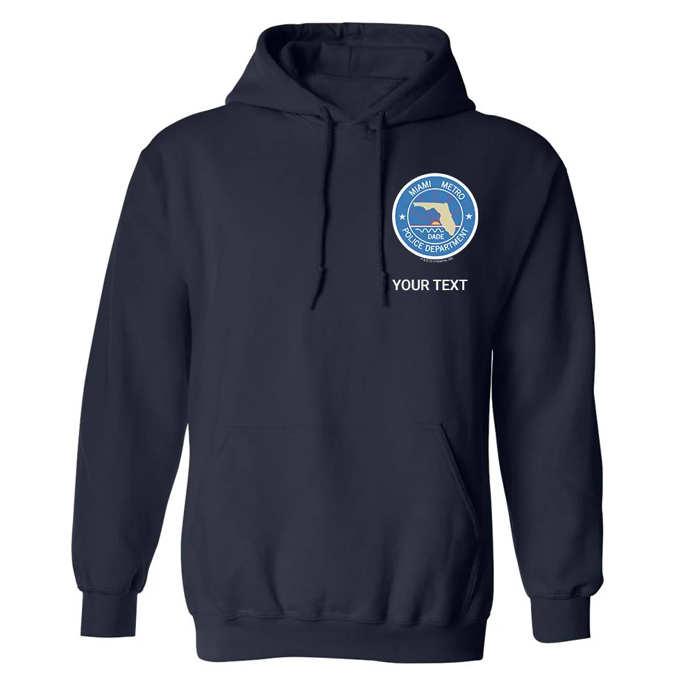 Dexter Miami Metro Police Badge Personalized Fleece Hooded Sweatshirt - Image 2