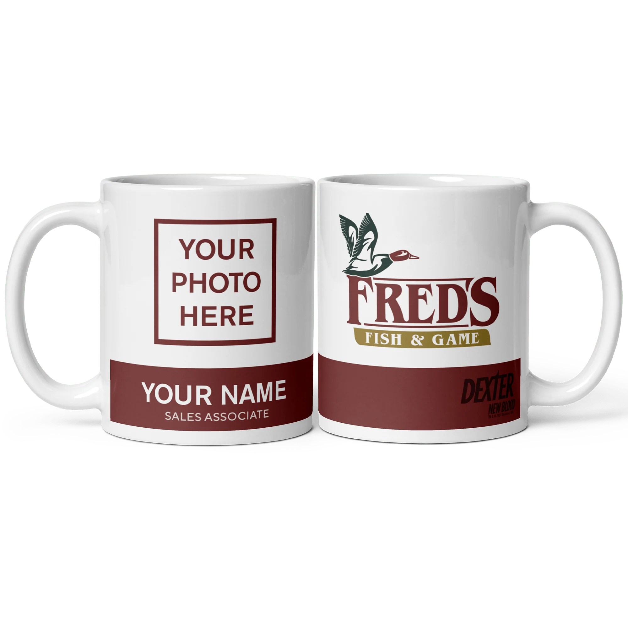 Dexter: New Blood Fred's Fish & Game White Mug