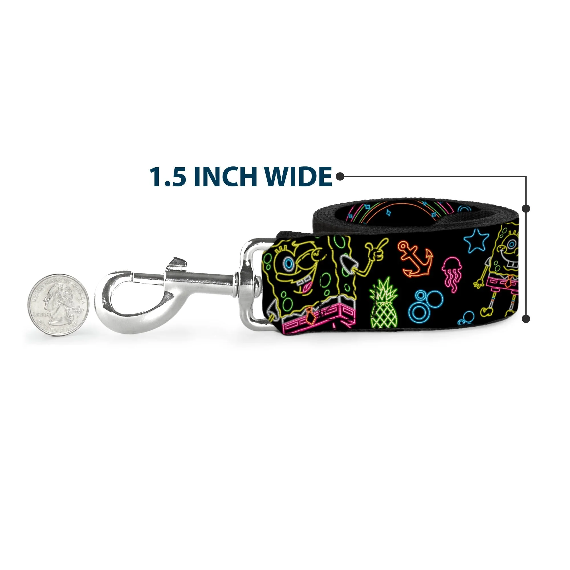 SpongeBob SquarePants Dog Leash Electric Poses Black Multi Color - Image 6