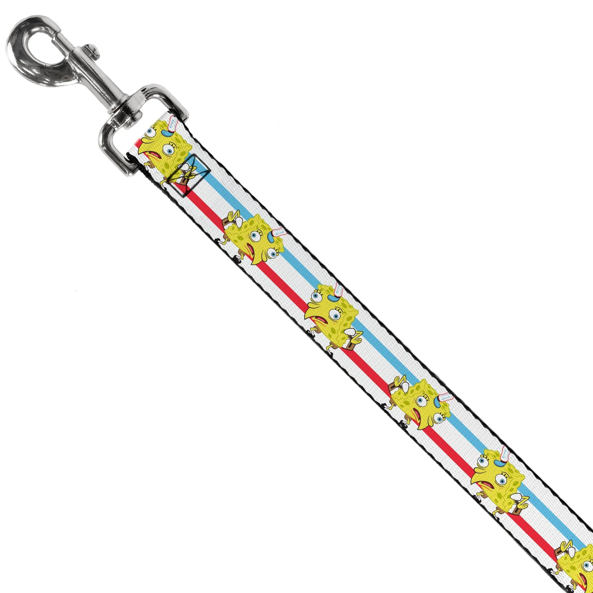 SpongeBob SquarePants Dog Leash Mocking SpongeBob Pose Stripe White/Blue/Red - Image 2