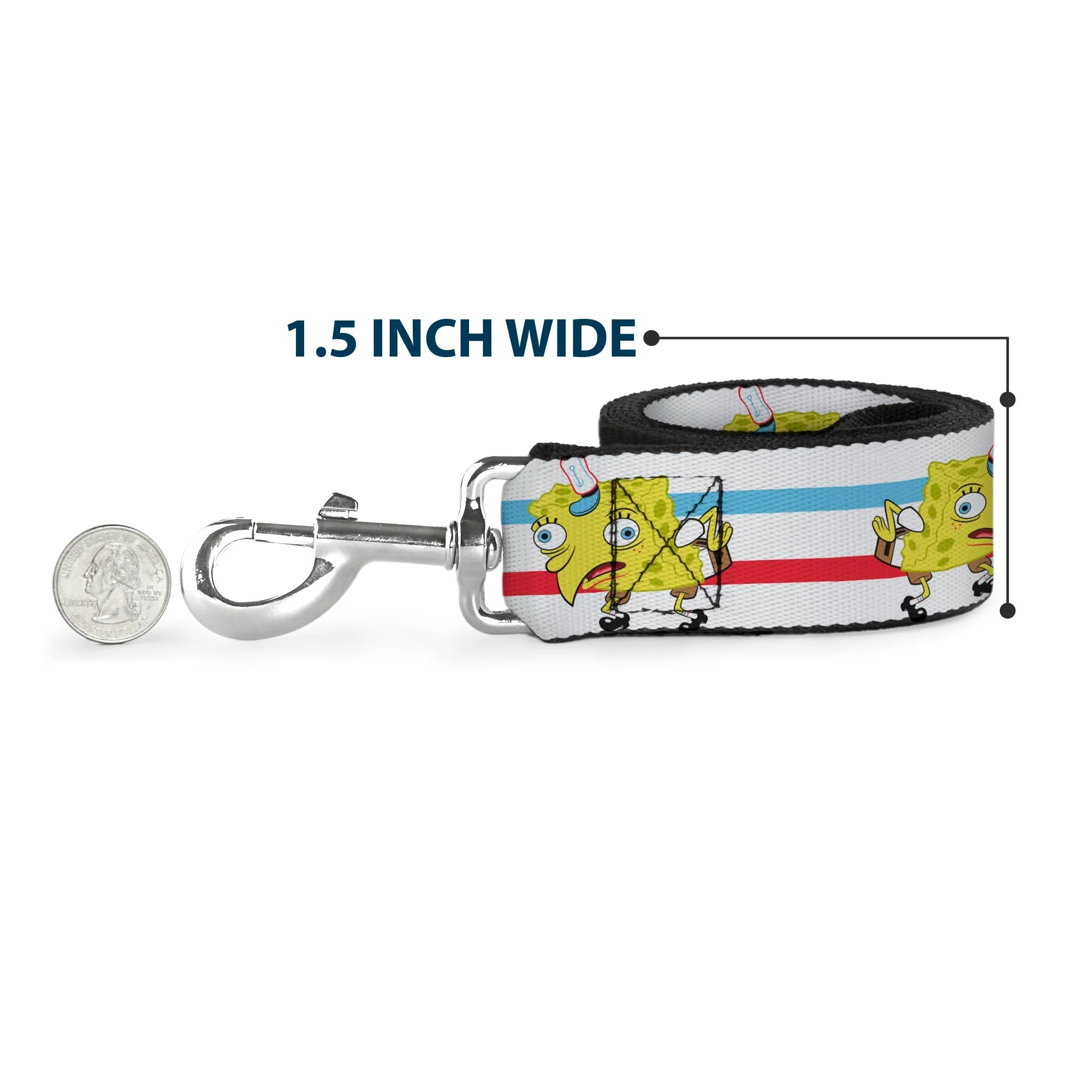 SpongeBob SquarePants Dog Leash Mocking SpongeBob Pose Stripe White/Blue/Red - Image 6