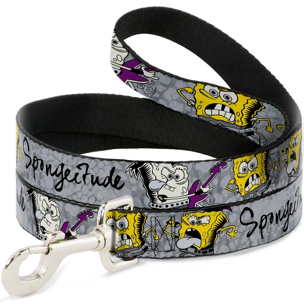 SpongeBob SquarePants Dog Leash 3-Poses SPONGEITUDE Grays Black