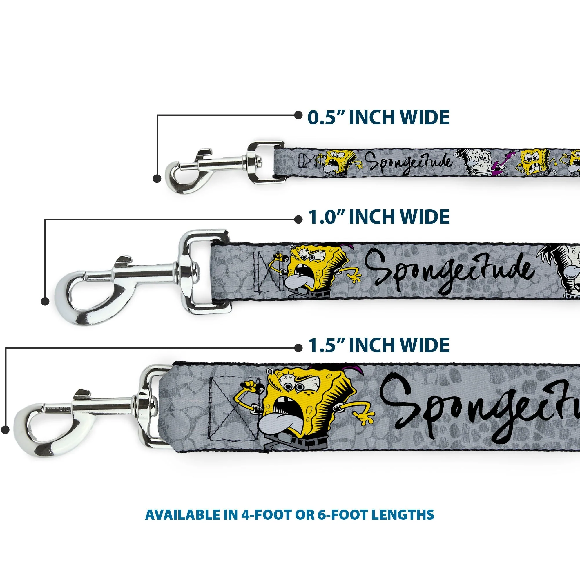 SpongeBob SquarePants Dog Leash 3-Poses SPONGEITUDE Grays Black - Image 3