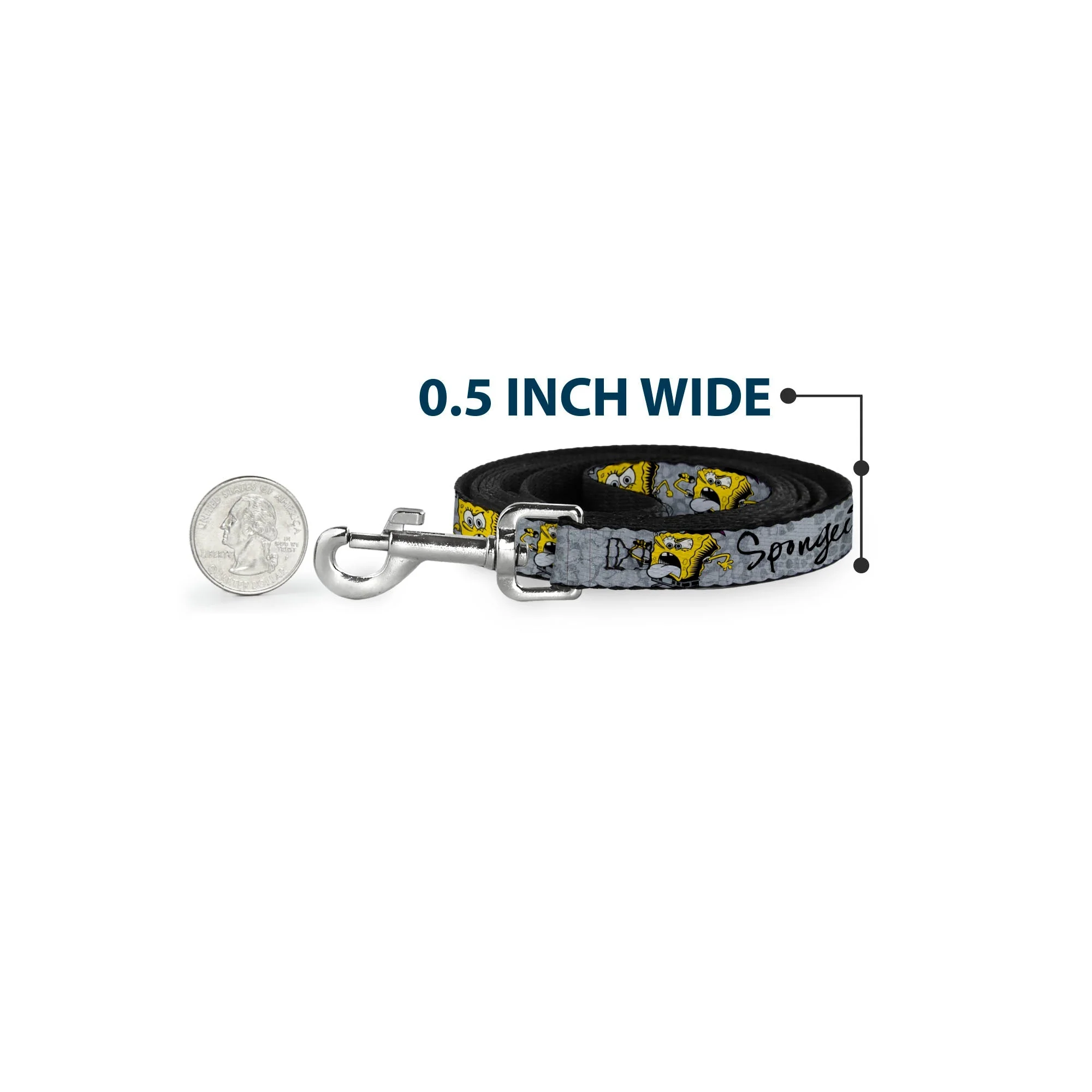 SpongeBob SquarePants Dog Leash 3-Poses SPONGEITUDE Grays Black - Image 4