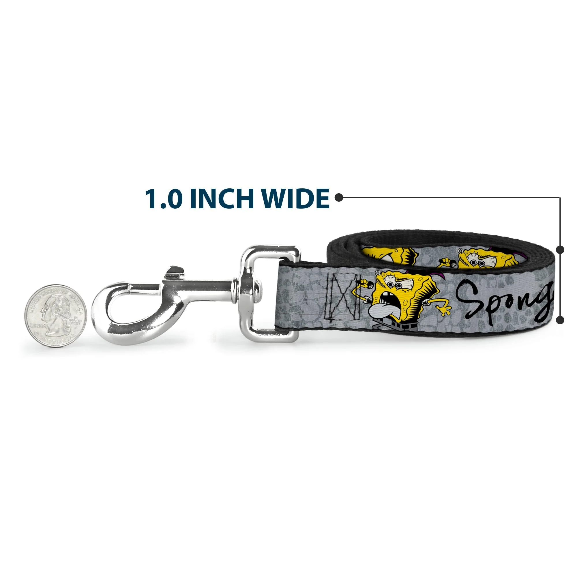SpongeBob SquarePants Dog Leash 3-Poses SPONGEITUDE Grays Black - Image 5