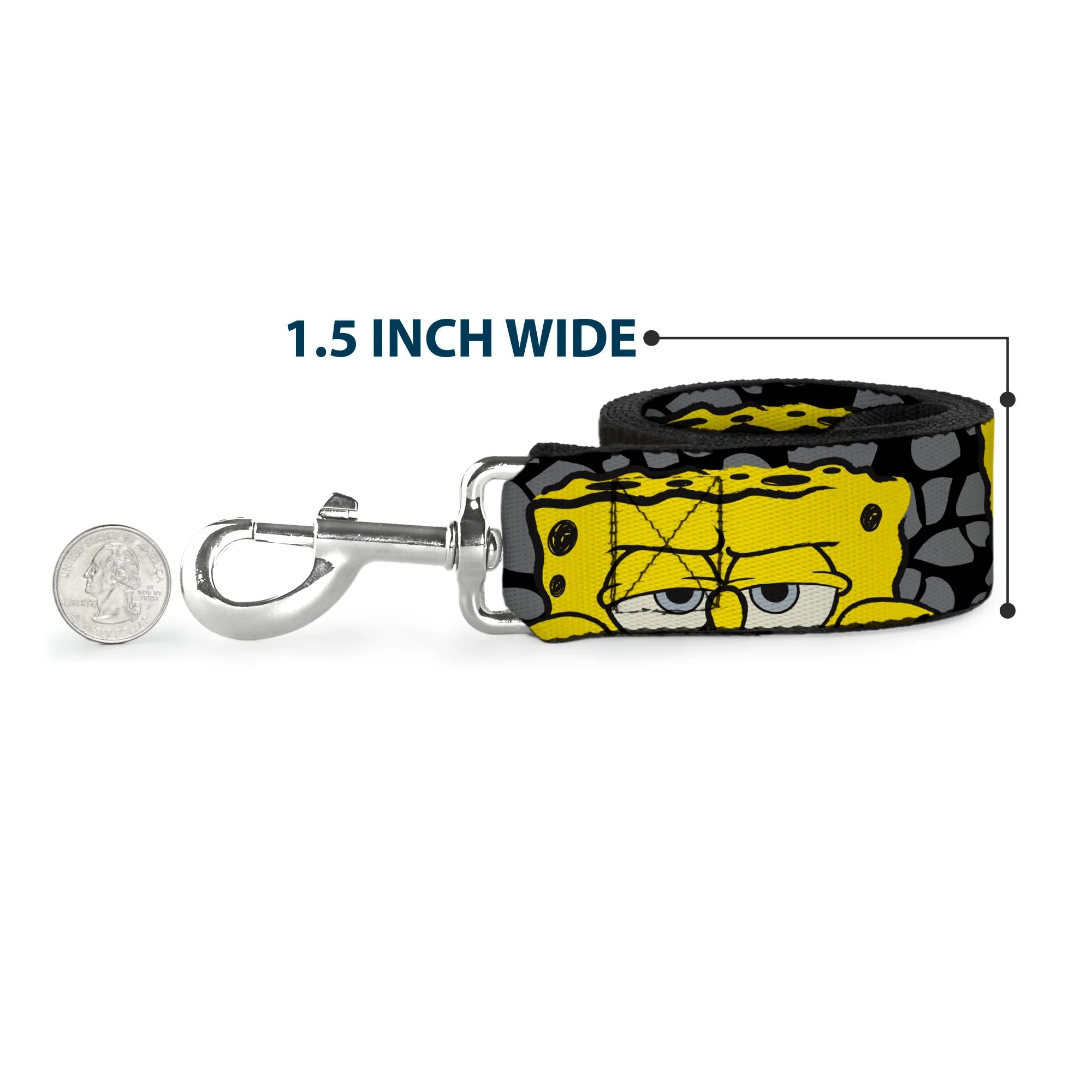 SpongeBob SquarePants Dog Leash 4-CLOSE-UP Expressions Crackle Black/Gray/Yellow - Image 6