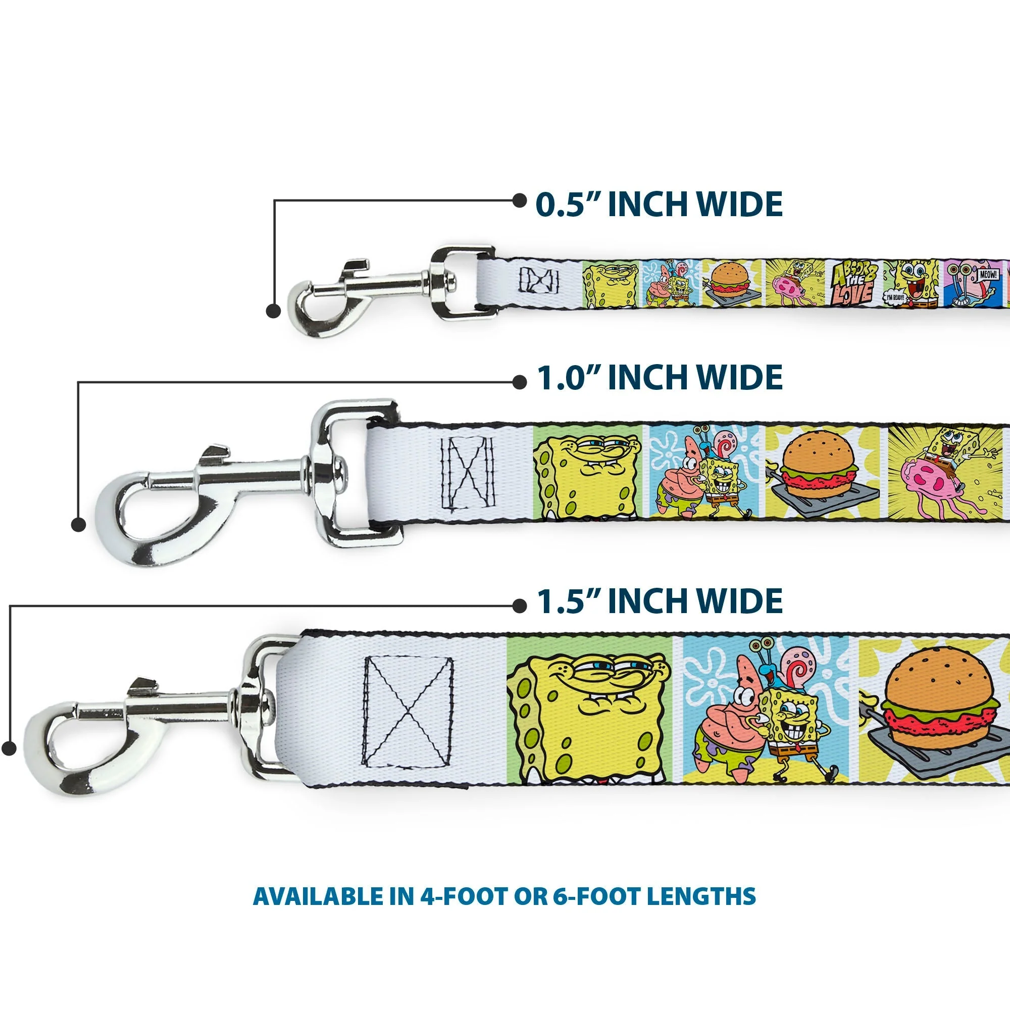 SpongeBob SquarePants Dog Leash ABSORB THE LOVE Pose and Icon Blocks - Image 3