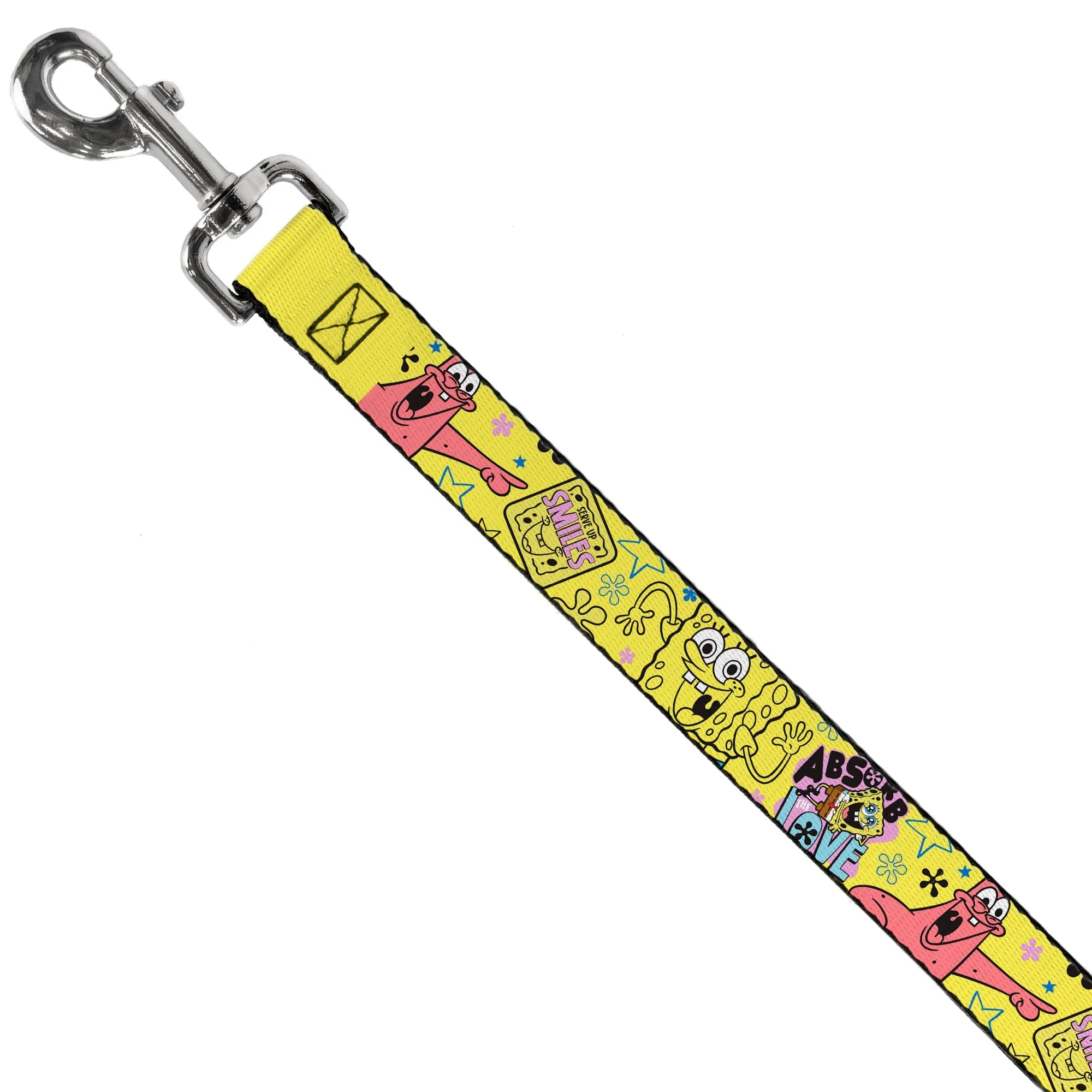 SpongeBob SquarePants Dog Leash LOVE and SMILES Poses Durable Yellow/Multi Color - Image 2