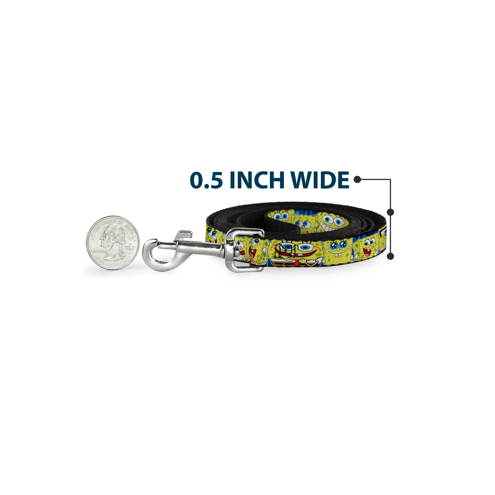 SpongeBob SquarePants Dog Leash Expressions Stripe Blue - Image 4