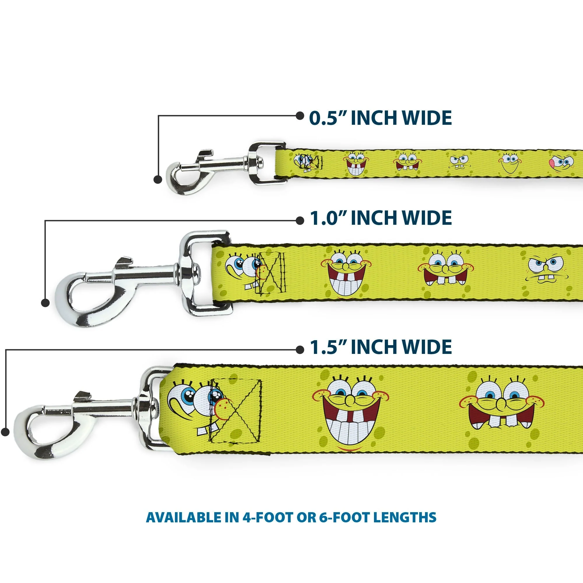 SpongeBob SquarePants Dog Leash Expressions Yellow Durable - Image 3