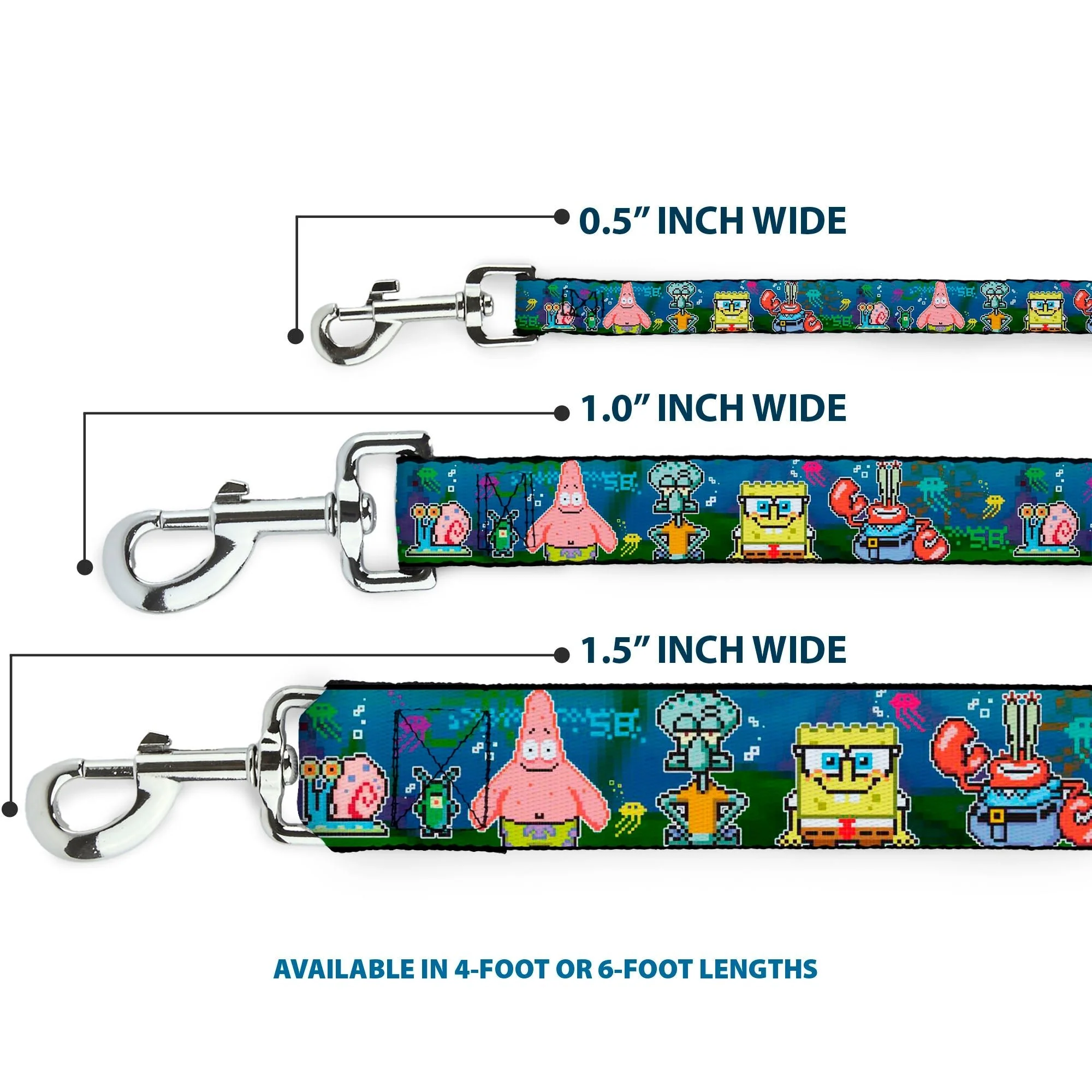 SpongeBob SquarePants Dog Leash 8-Bit Scene Design - Image 3