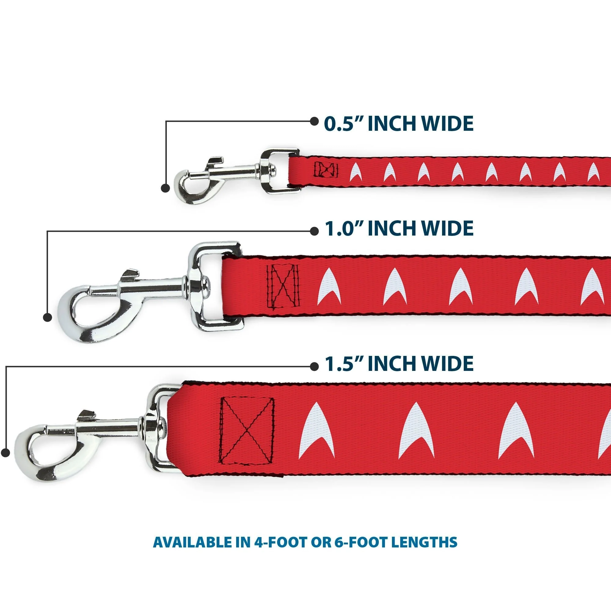 Star Trek Starfleet Insignia Red & White Dog Leash - Image 3
