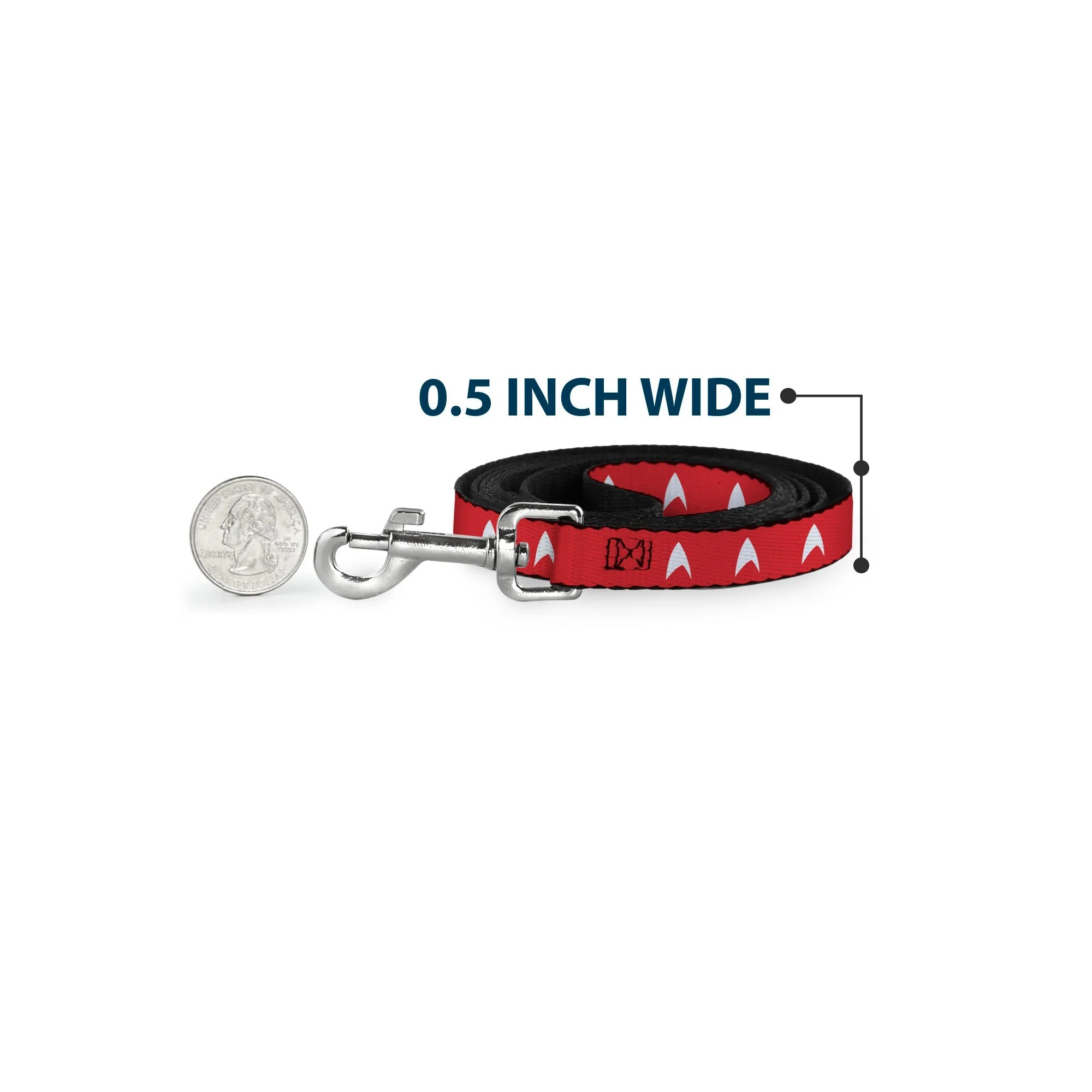 Star Trek Starfleet Insignia Red & White Dog Leash - Image 4