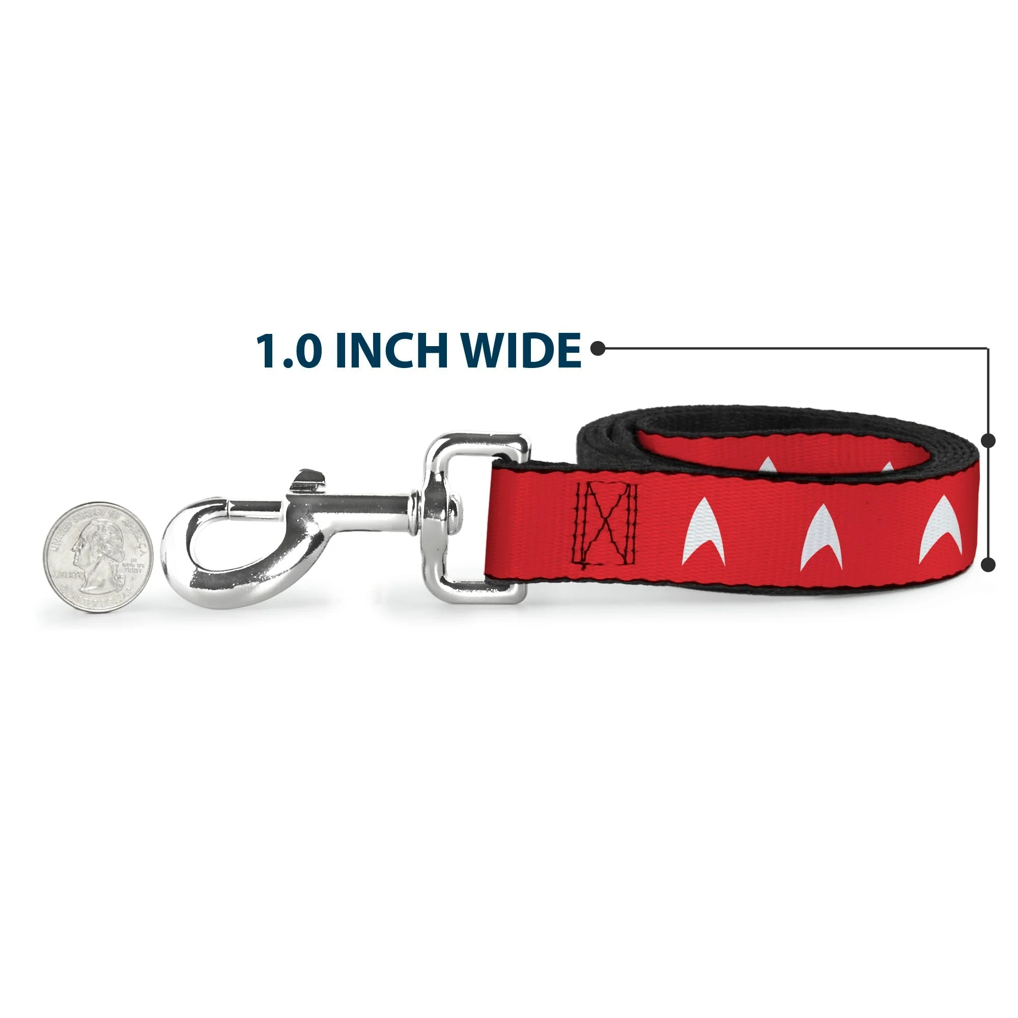 Star Trek Starfleet Insignia Red & White Dog Leash - Image 5
