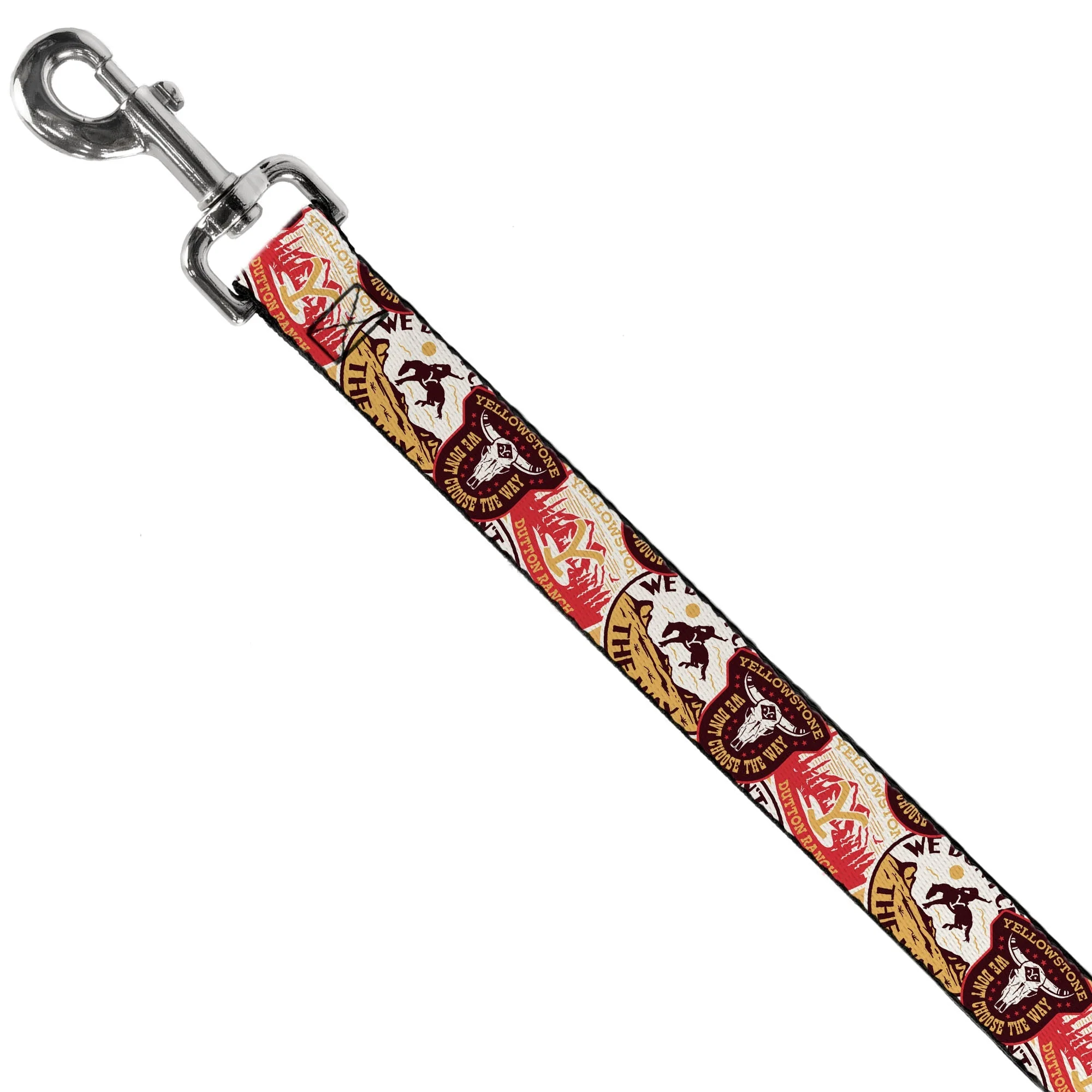 Yellowstone Patches Stacked Browns Reds Yellows Pet Leash - Image 2