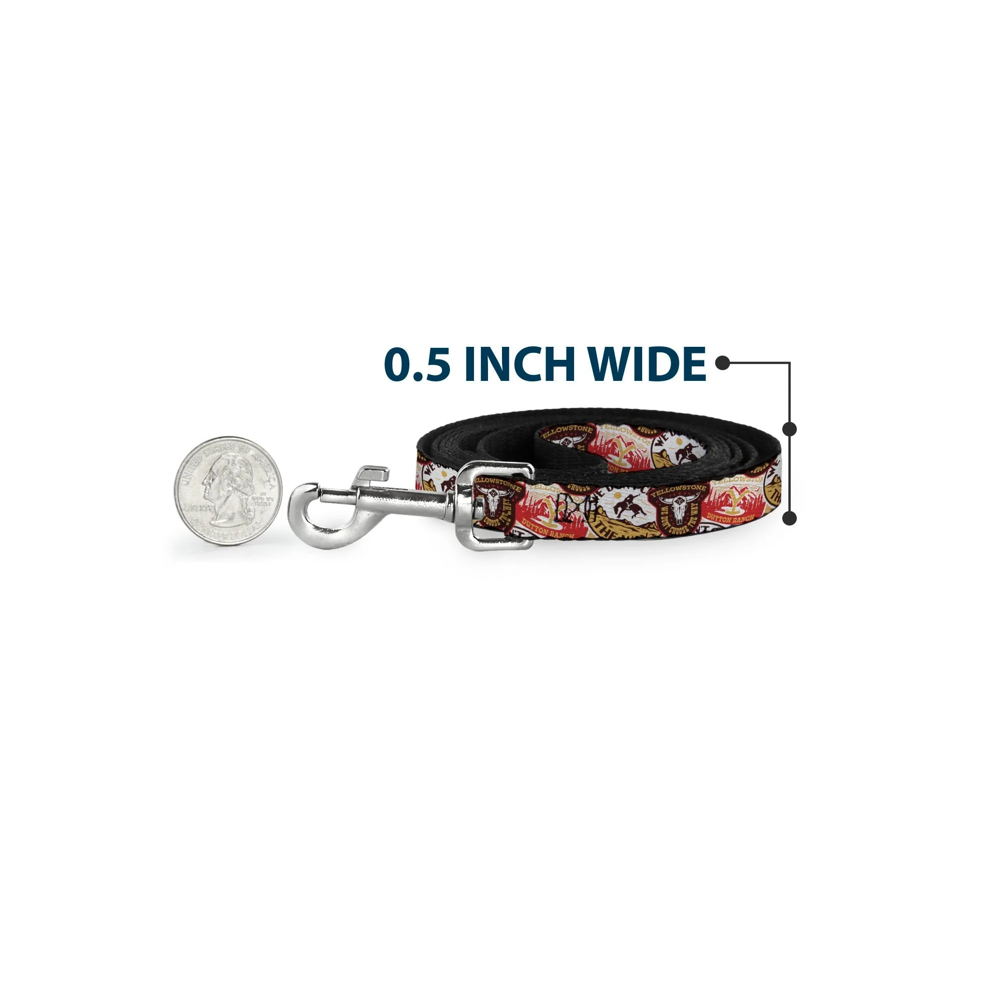 Yellowstone Patches Stacked Browns Reds Yellows Pet Leash - Image 4
