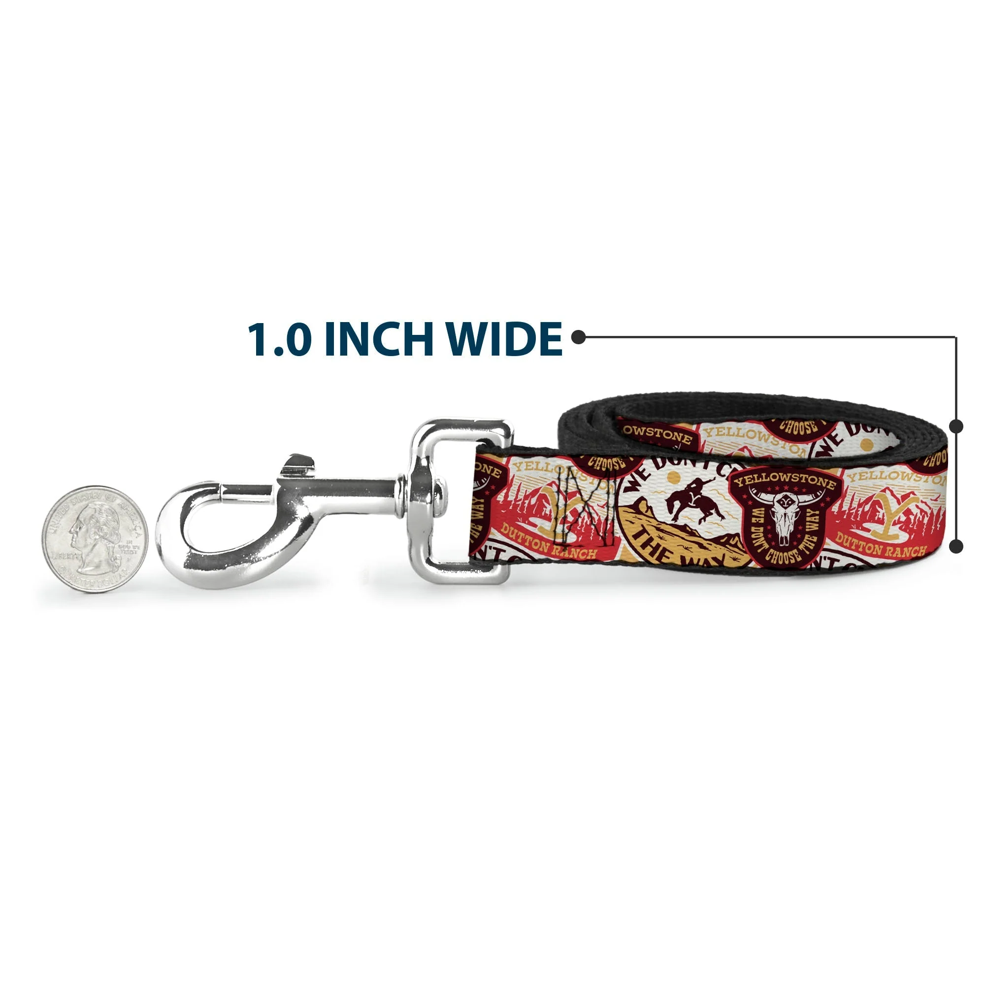Yellowstone Patches Stacked Browns Reds Yellows Pet Leash - Image 5