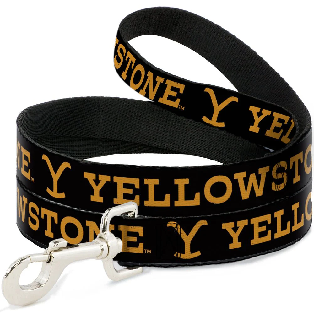 Yellowstone Weathered Text and Y Logo Pet Leash