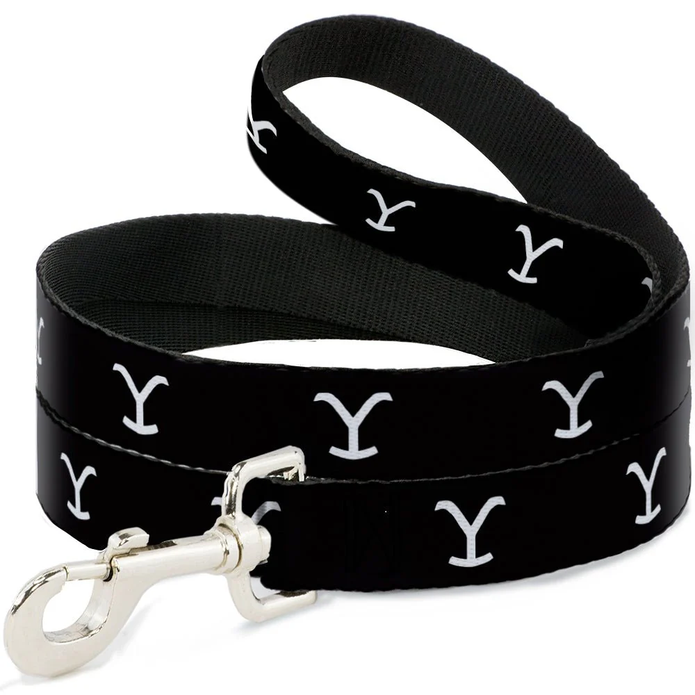 Yellowstone Logo Y Black and White Pet Dog Leash
