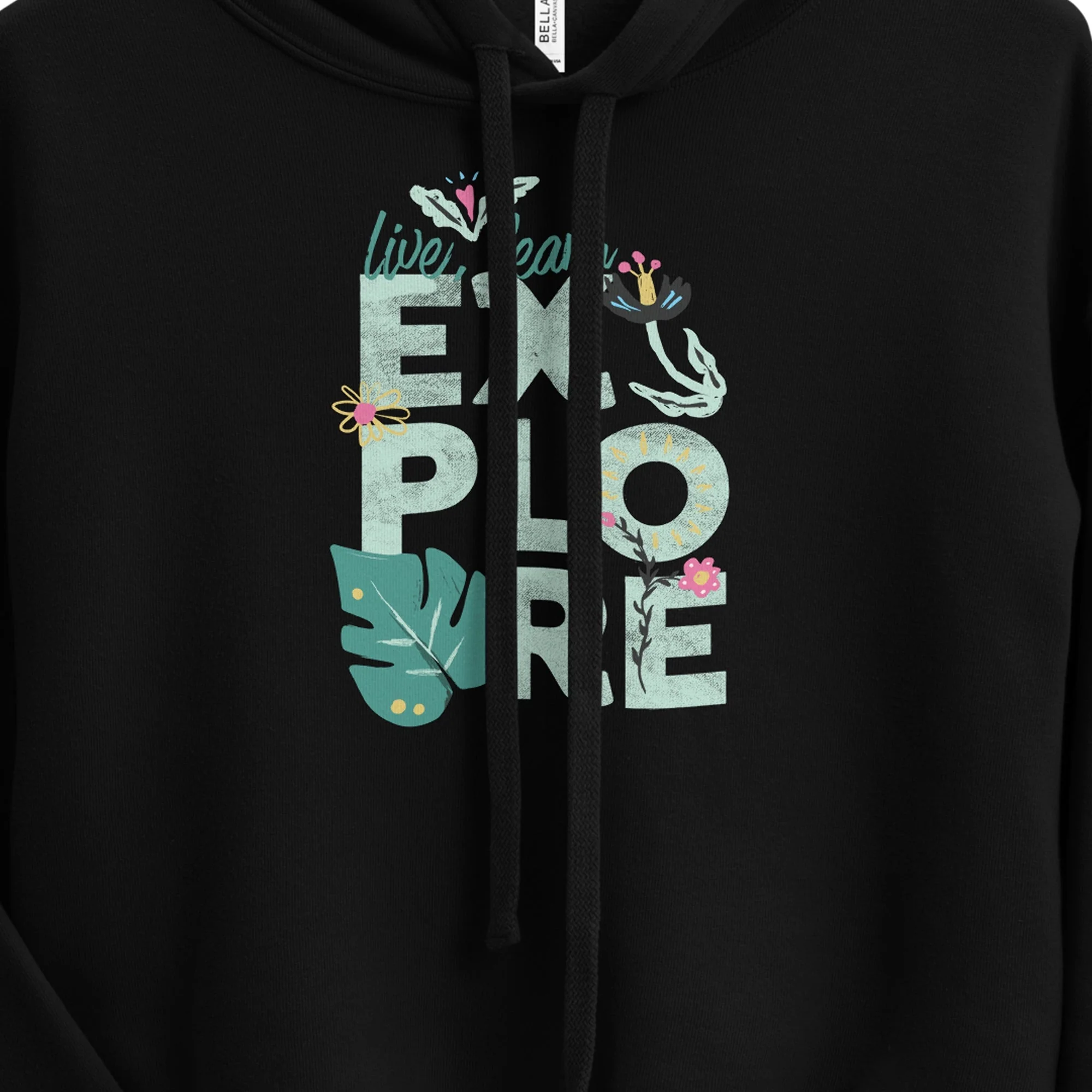 Dora the Explorer Live, Learn, Explore Women's Fleece Crop Hooded Sweatshirt - Image 2