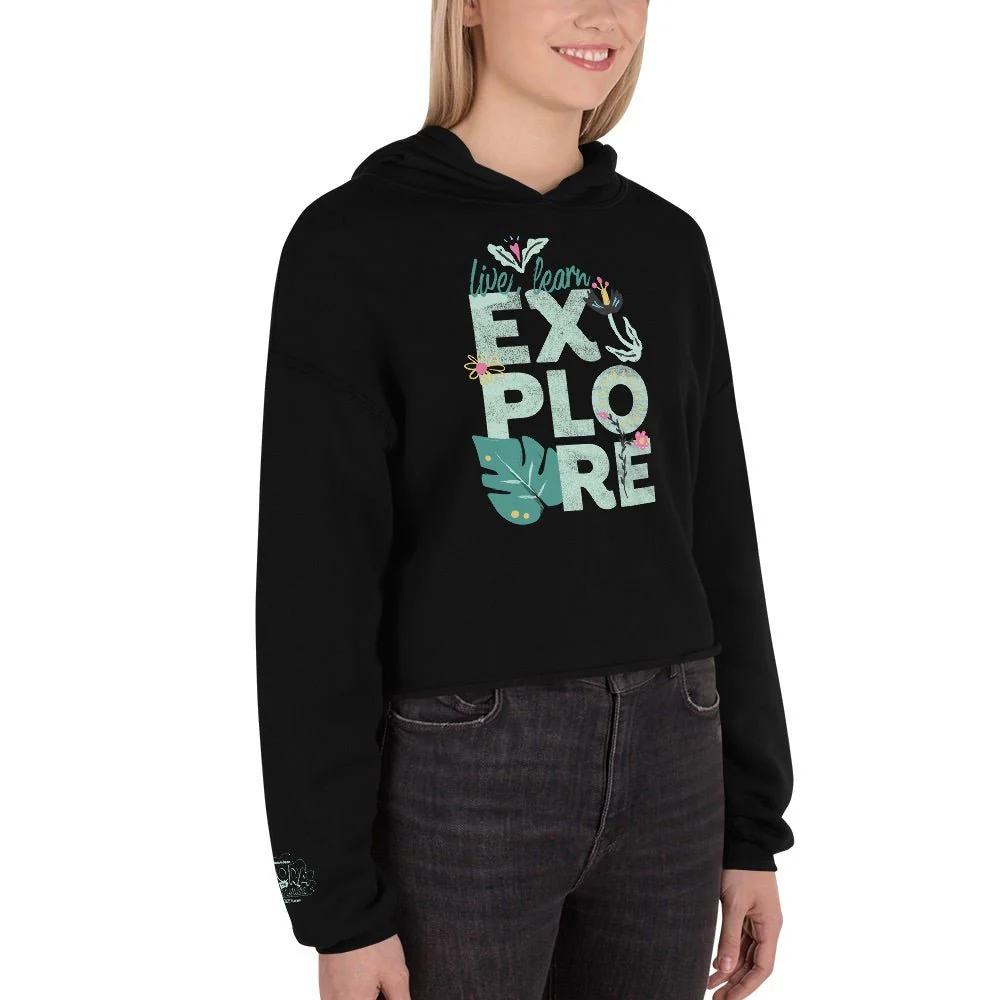 Dora the Explorer Live, Learn, Explore Women's Fleece Crop Hooded Sweatshirt - Image 3