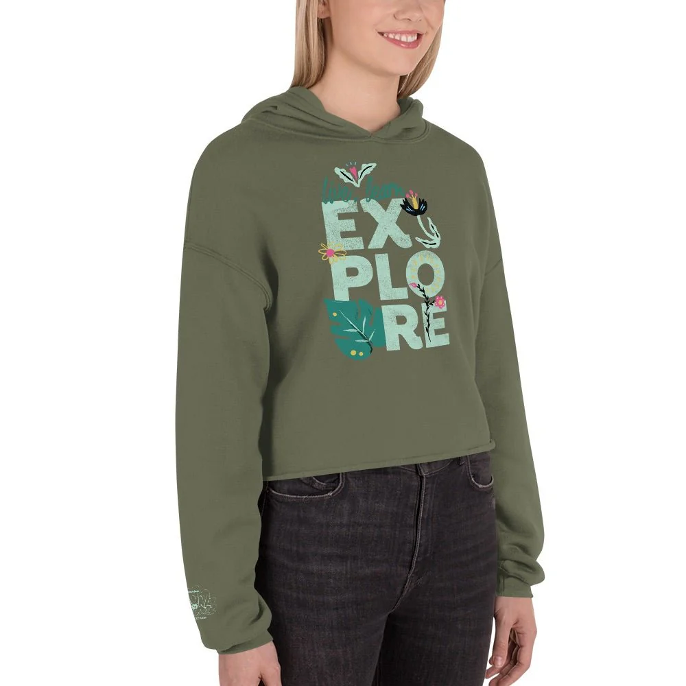 Dora the Explorer Live, Learn, Explore Women's Fleece Crop Hooded Sweatshirt - Image 9