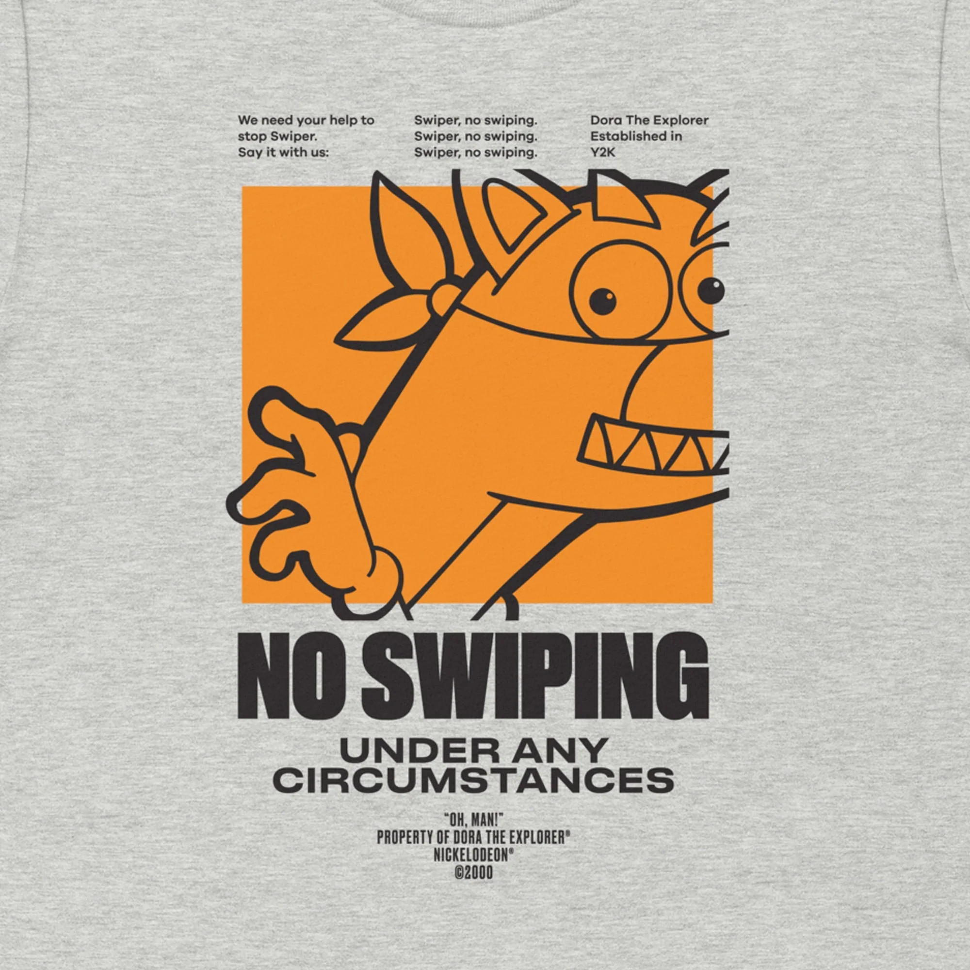 Dora the Explorer No Swiping Adult Short Sleeve T-Shirt - Image 2