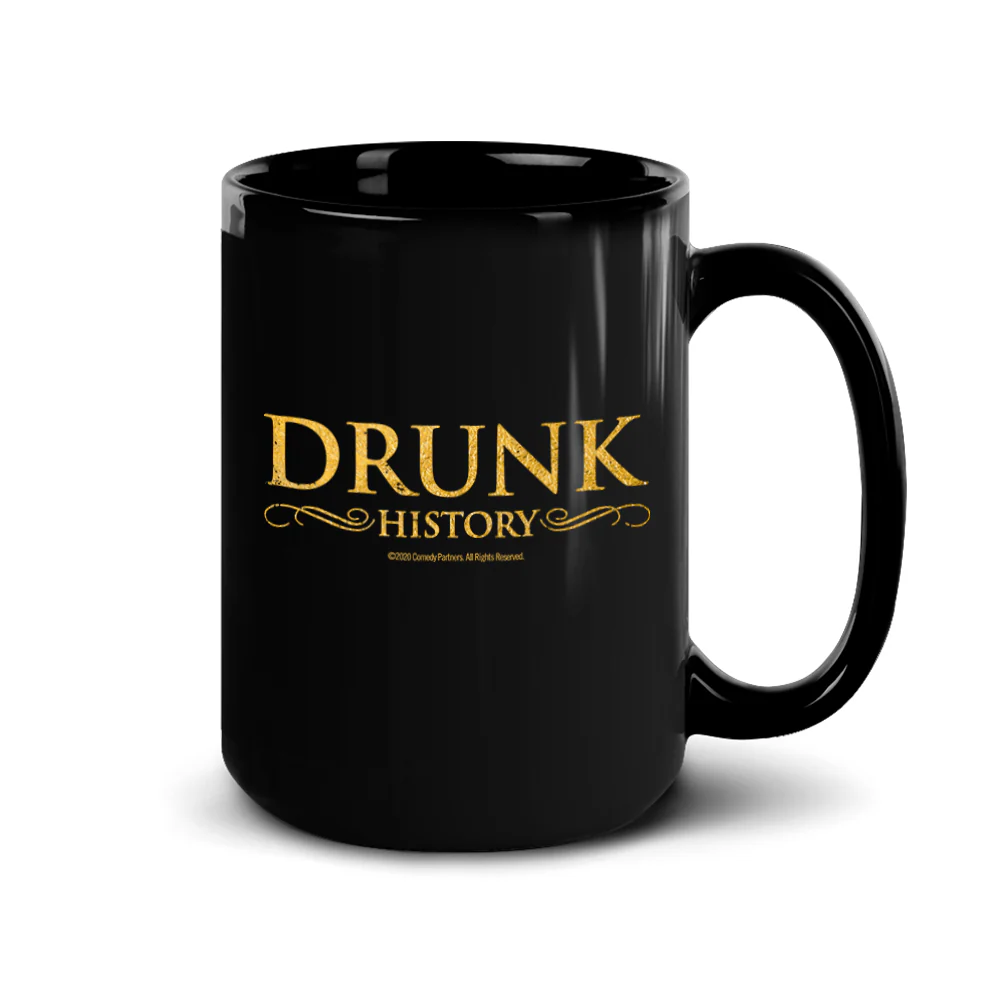 Drunk History Gold Logo Black Mug - Image 8