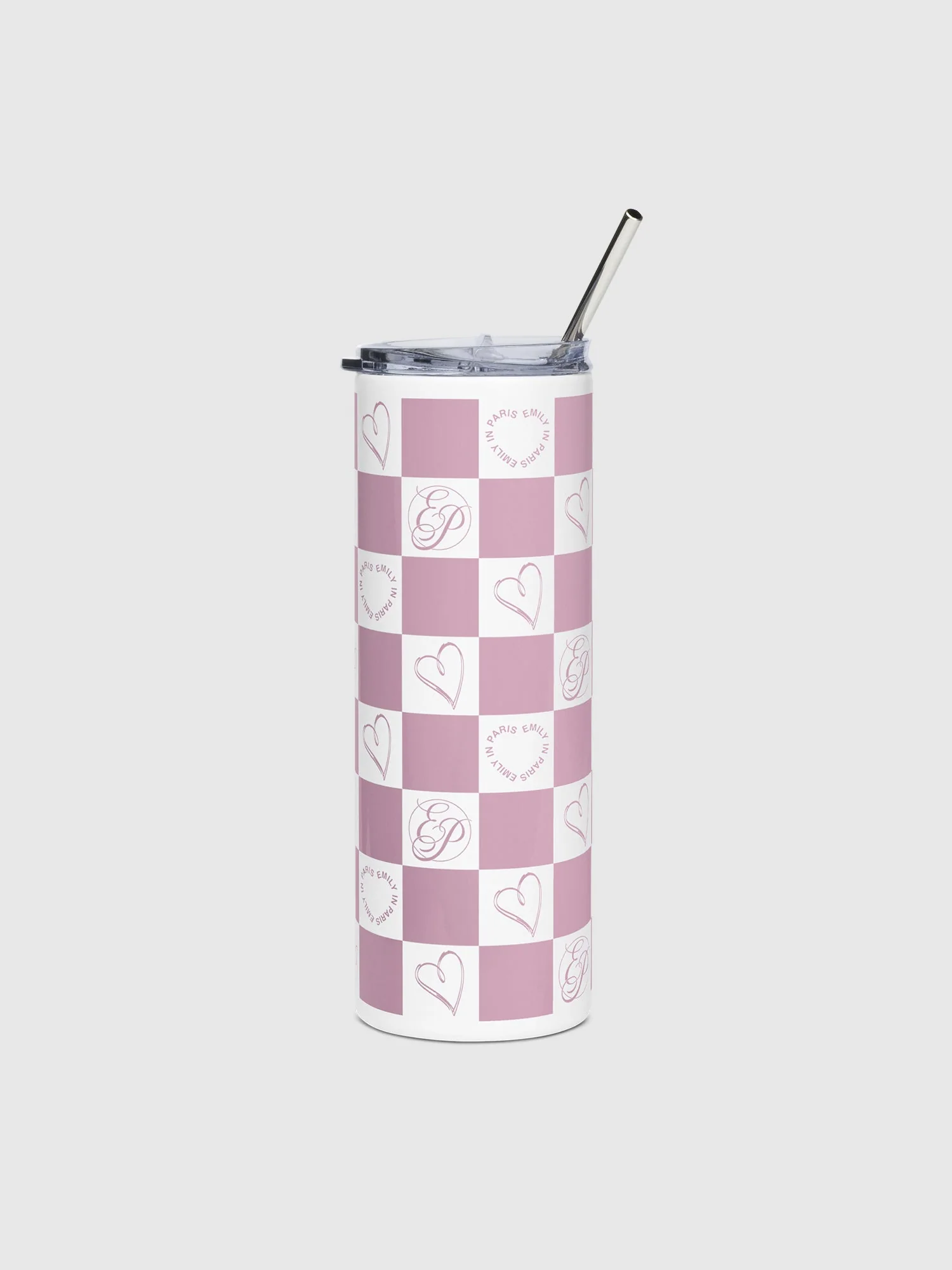 Emily in Paris Stainless Steel Tumbler Checkered