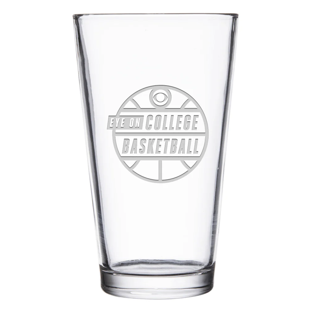 Eye on College Basketball Podcast Logo Laser Engraved Pint Glass
