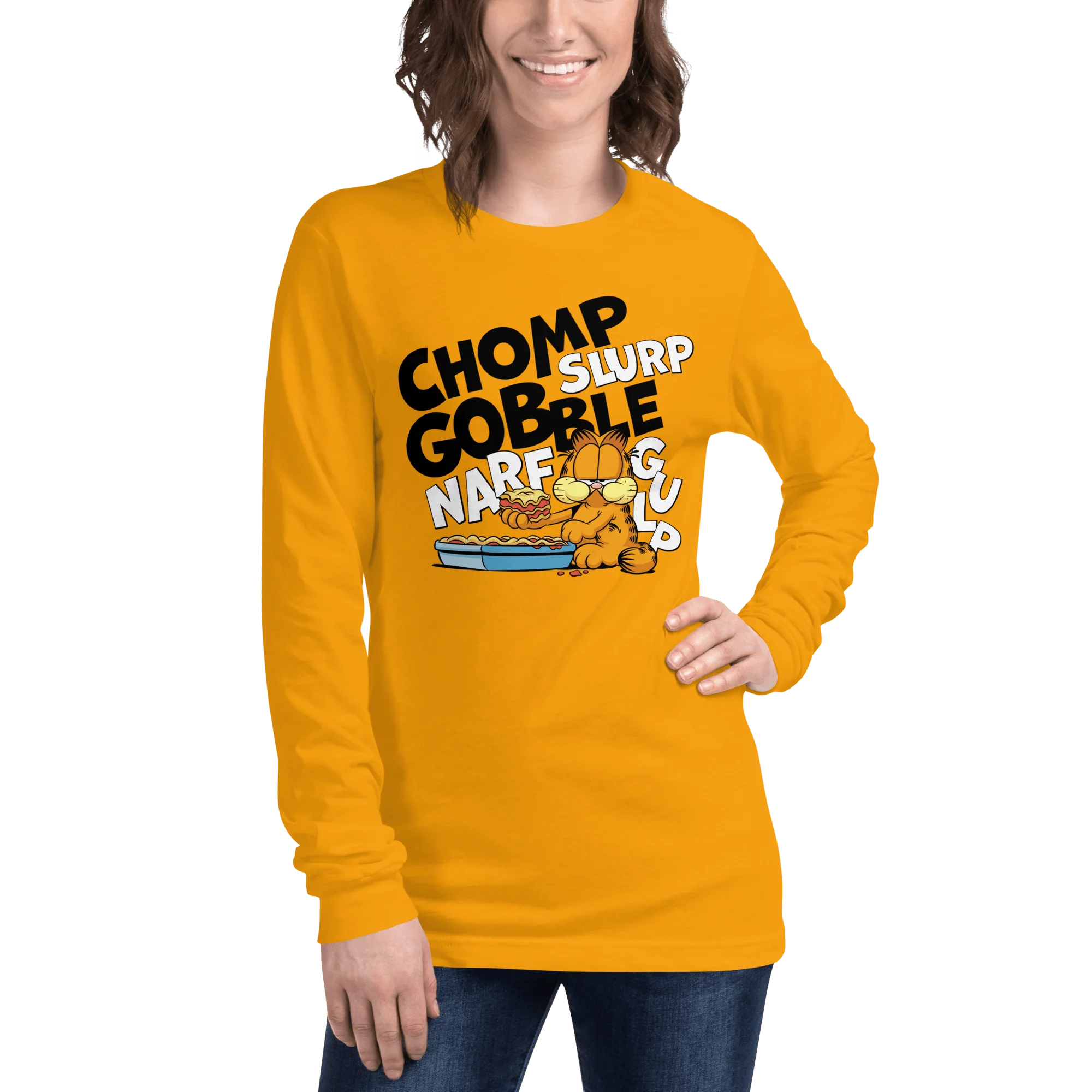 Garfield CHOMP Adult Long Sleeve T-Shirt - Image 4