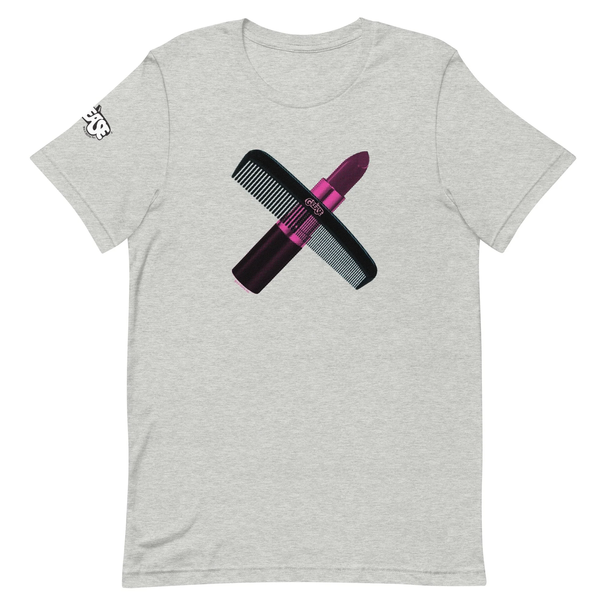 Grease Lipstick & Comb Adult Short Sleeve T-Shirt