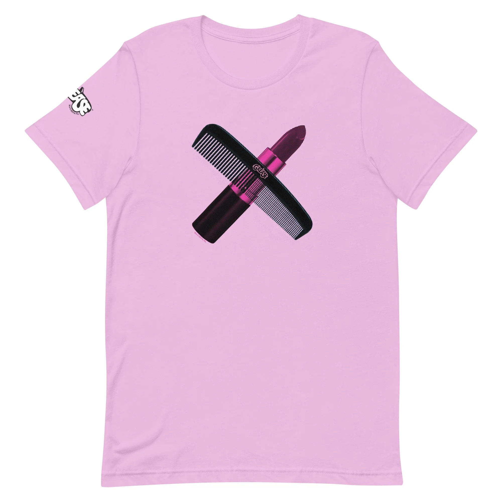 Grease Lipstick & Comb Adult Short Sleeve T-Shirt - Image 3
