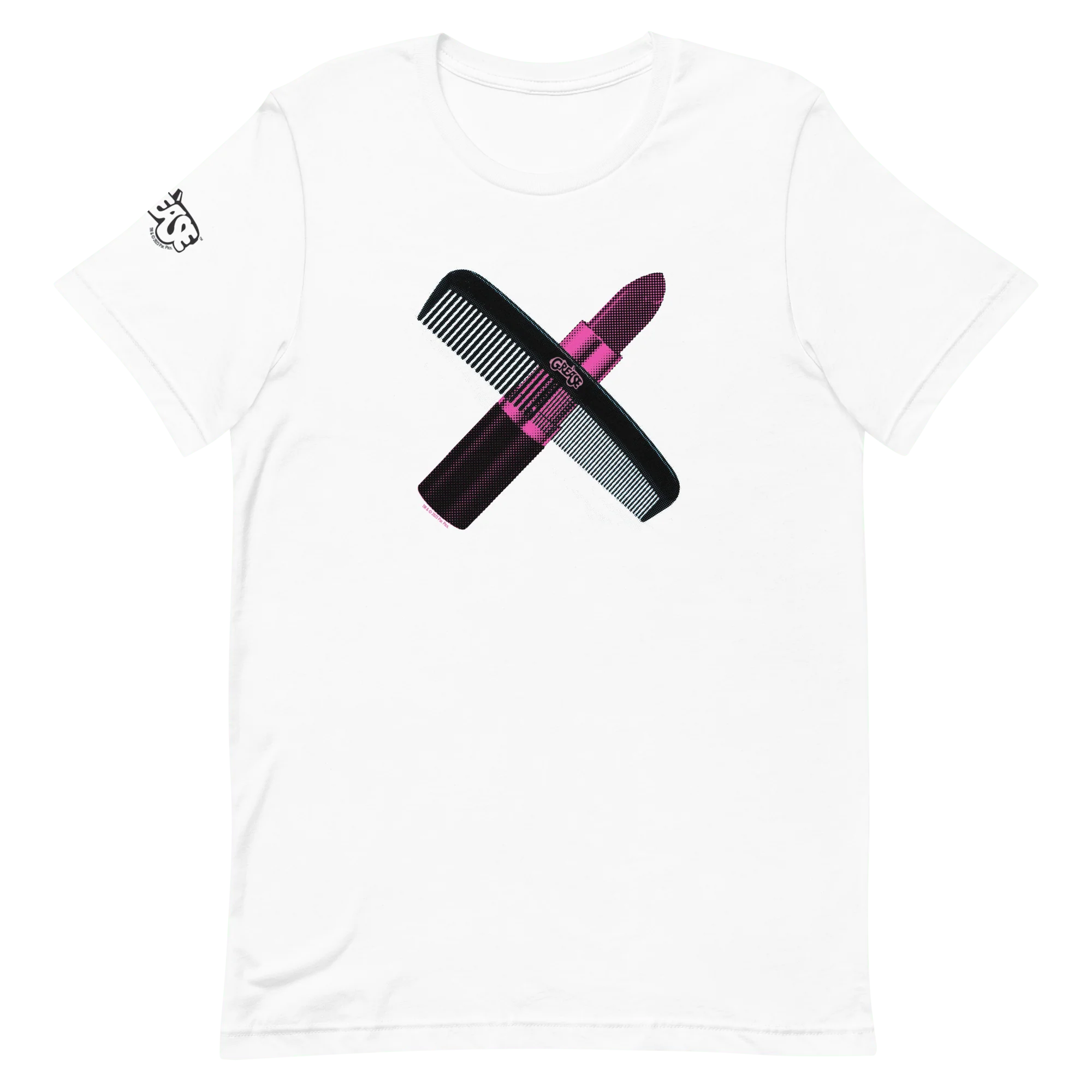 Grease Lipstick & Comb Adult Short Sleeve T-Shirt - Image 4
