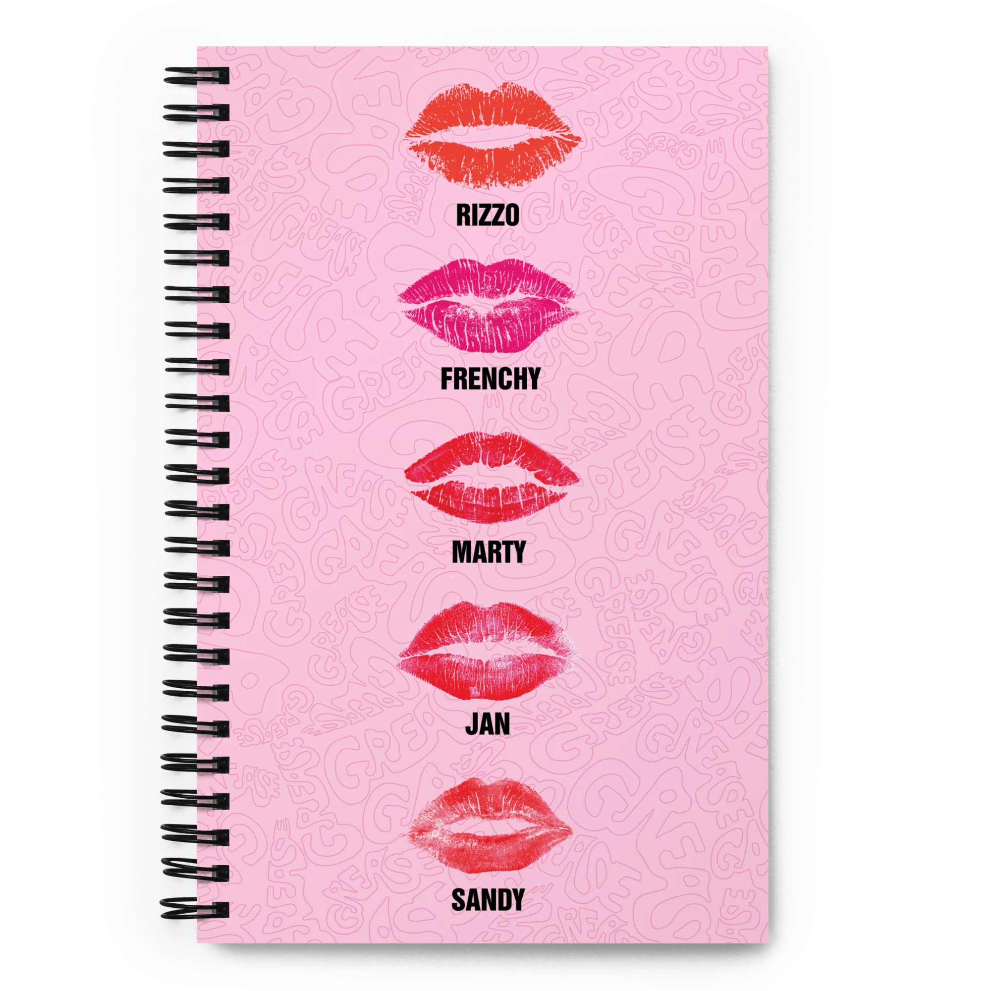 Grease Pink Ladies Kisses Spiral Notebook