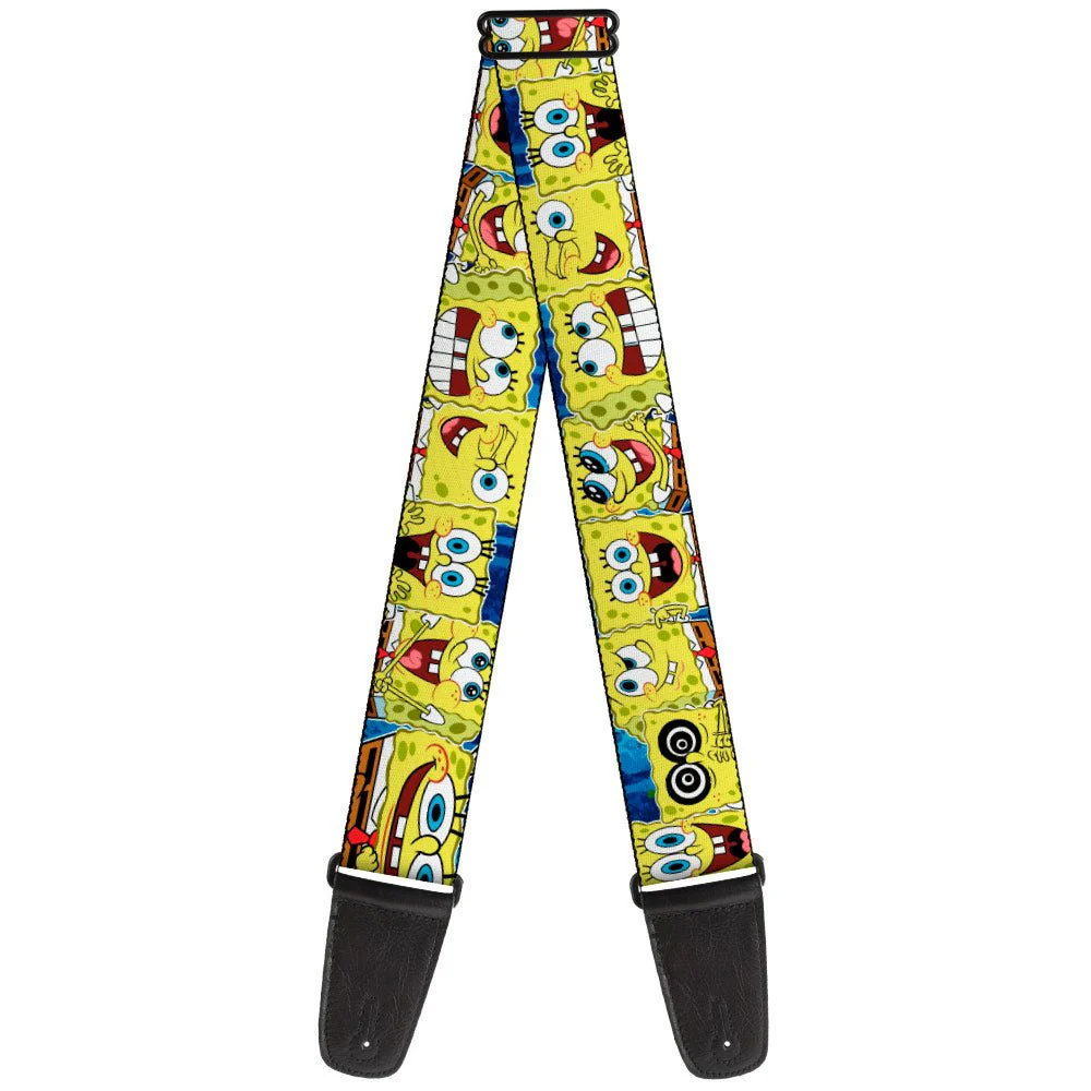 SpongeBob SquarePants Guitar Strap Expressions Stripe Adjustable Blue