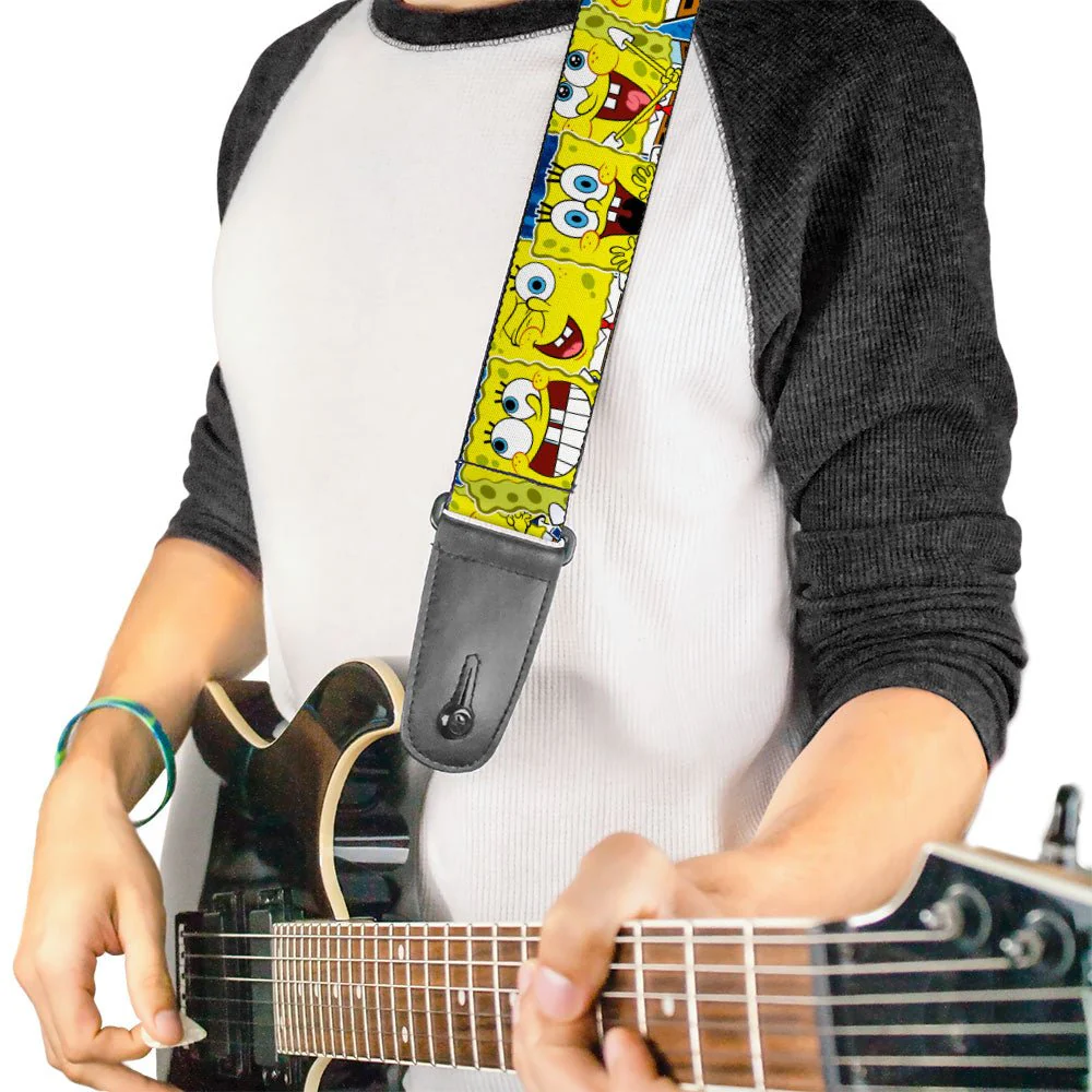 SpongeBob SquarePants Guitar Strap Expressions Stripe Adjustable Blue - Image 2