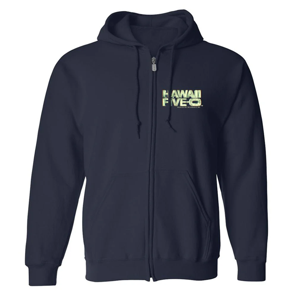 Hawaii Five-0 3D Logo Fleece Zip-Up Hooded Sweatshirt - Image 2