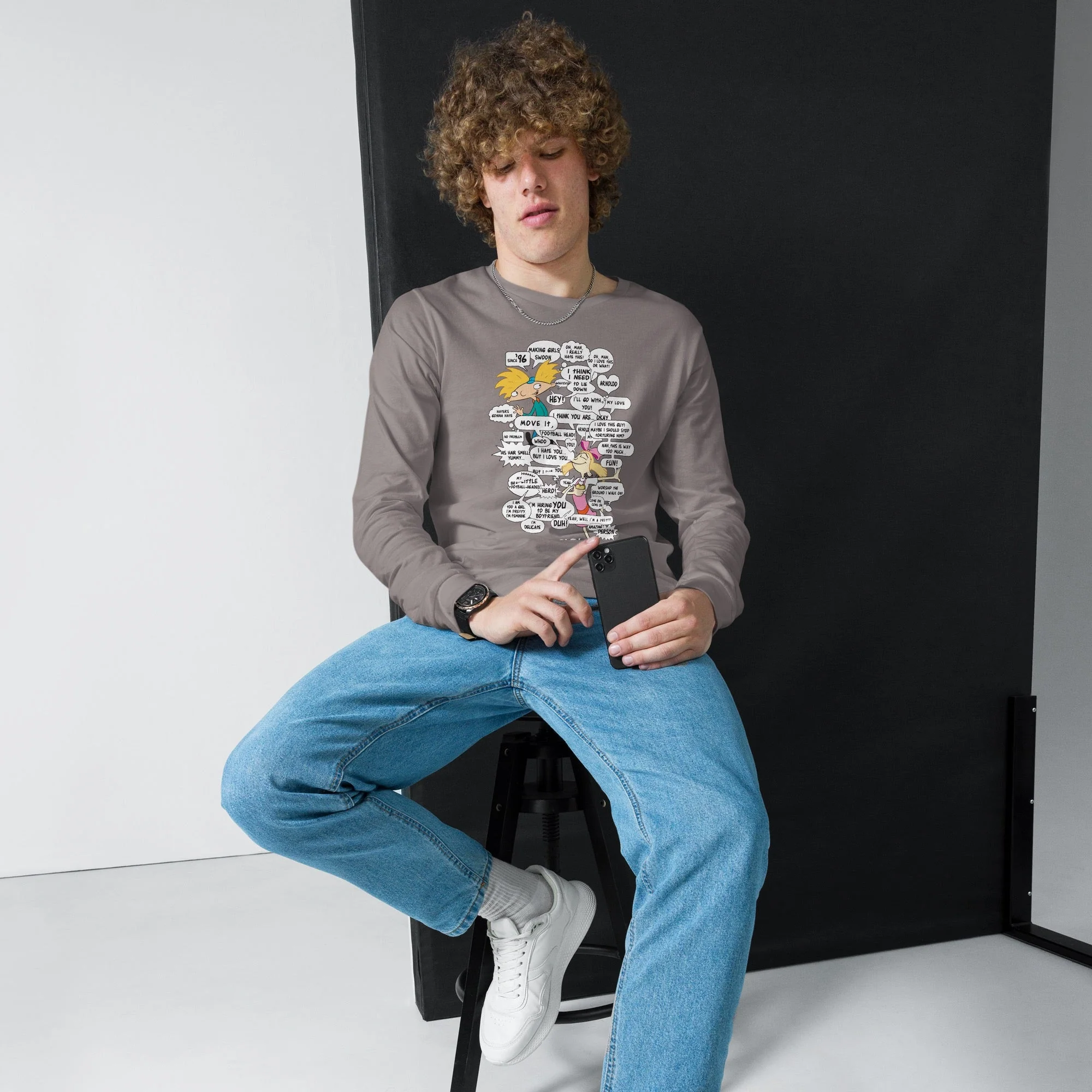 Hey Arnold! Comic Unisex Long Sleeve T-Shirt - Image 3