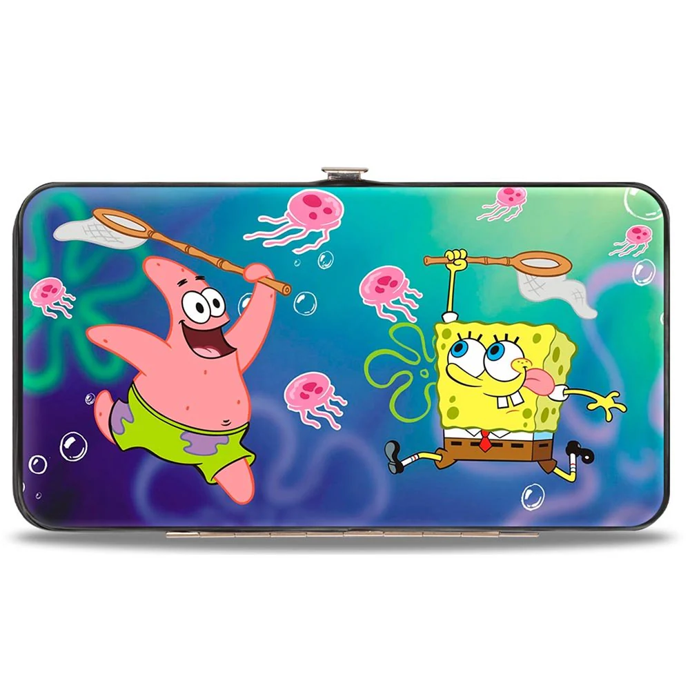 SpongeBob SquarePants Hinged Wallet Patrick Starfish Jellyfishing Design Vegan Leather