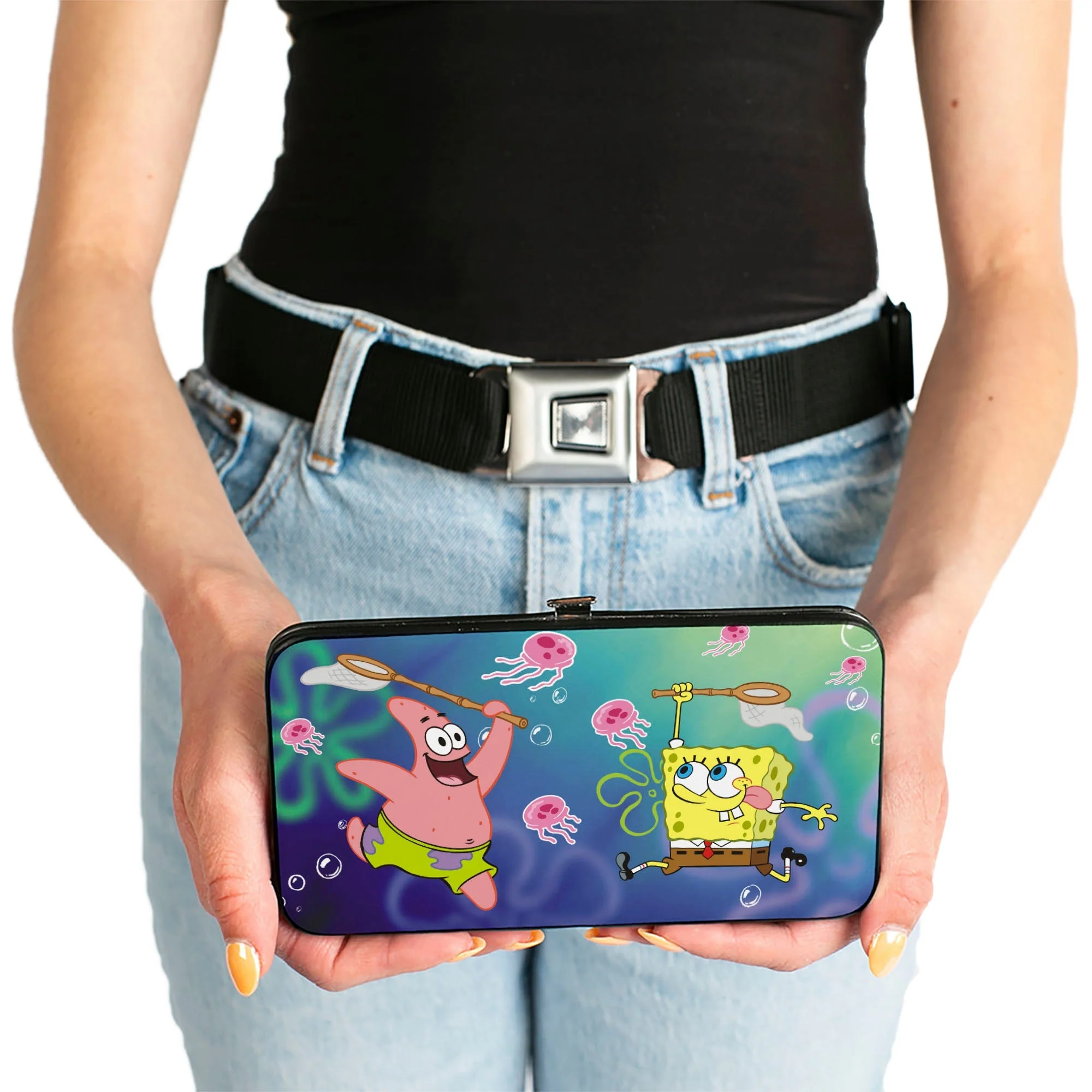 SpongeBob SquarePants Hinged Wallet Patrick Starfish Jellyfishing Design Vegan Leather - Image 3
